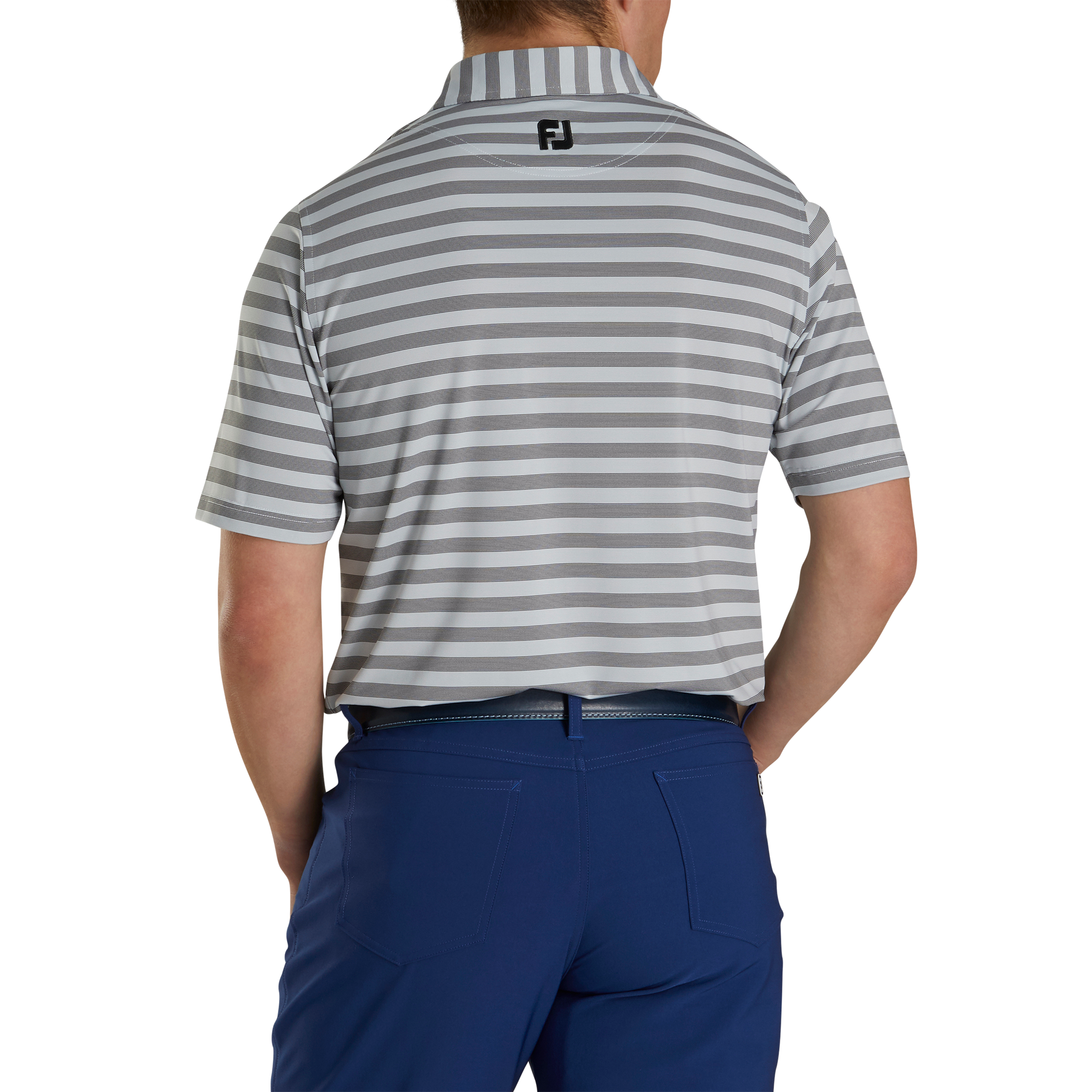 Athletic Fit End On End Multi Stripe Self Collar - FJ Tour Logo