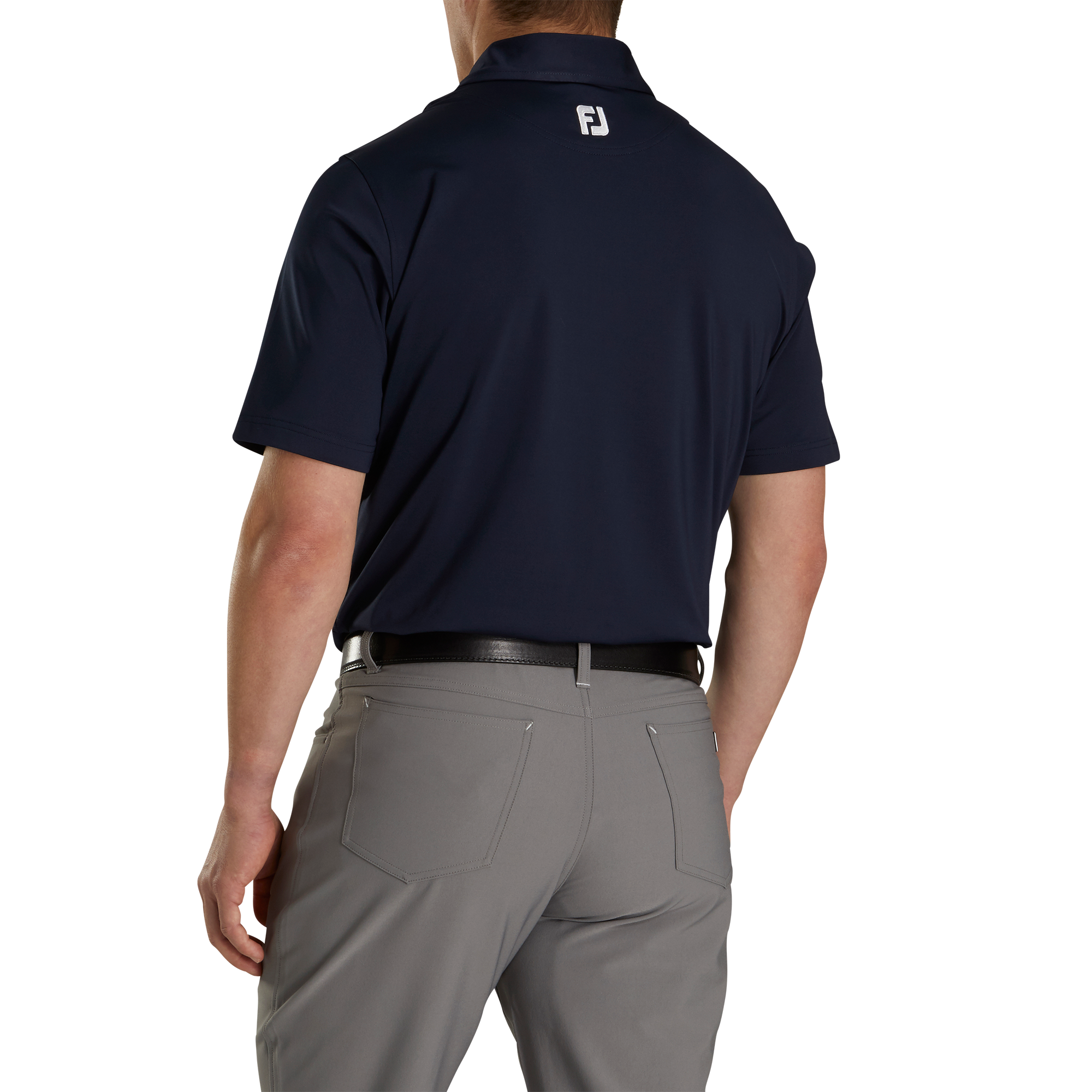 Athletic Fit Lisle Solid Gingham Trim Self Collar