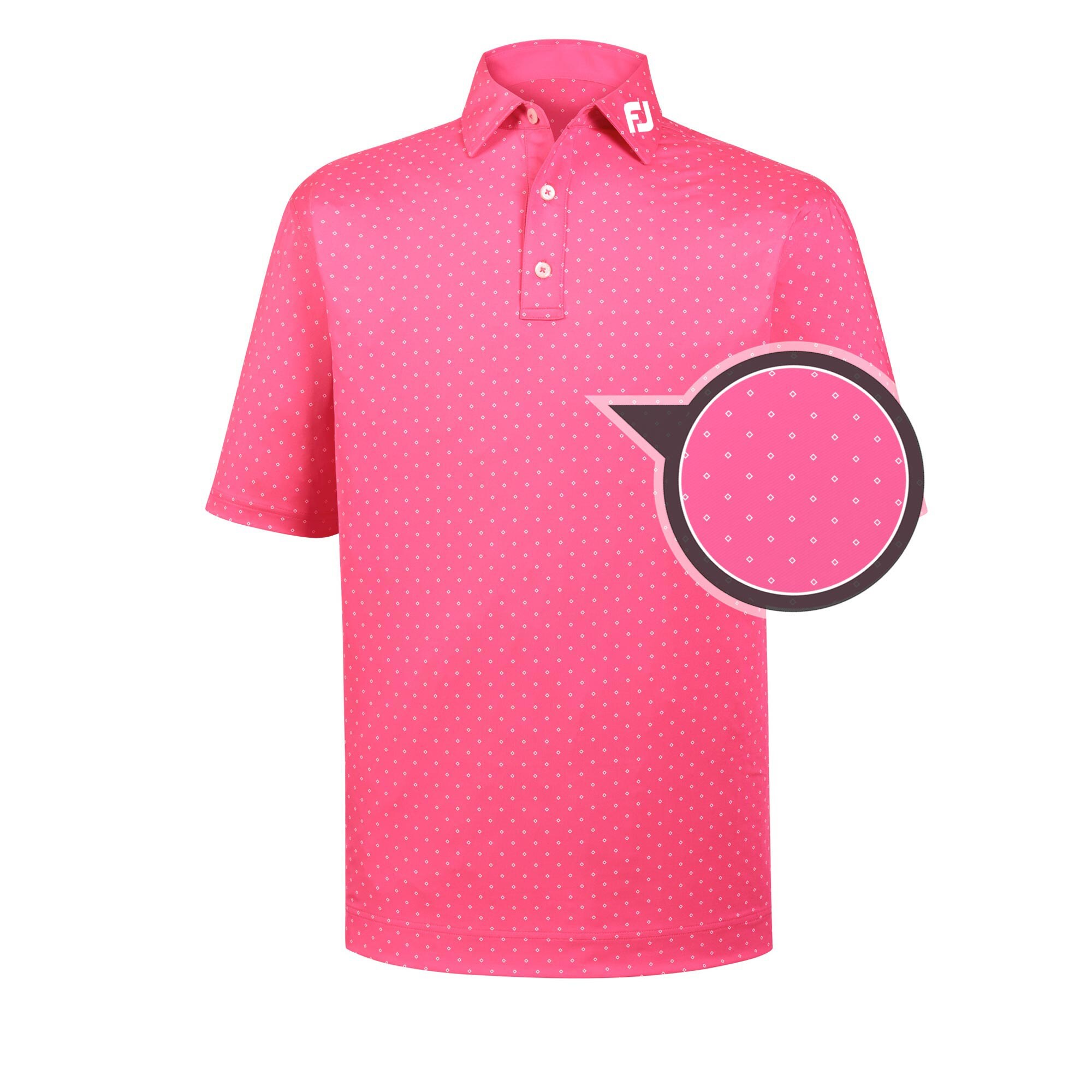 Diamond Print Lisle Self Collar - FJ Tour Logo