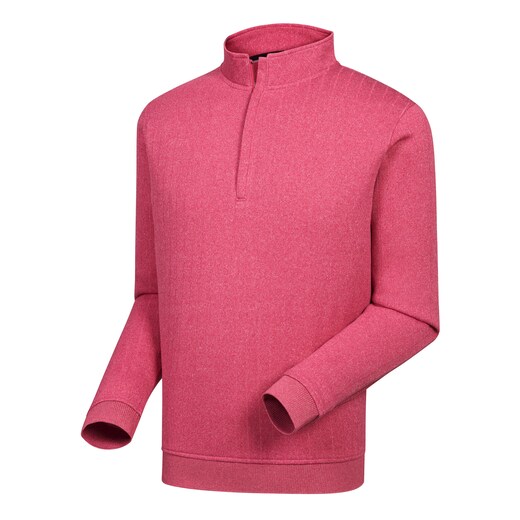 Drop Needle Half-Zip Gathered Waist