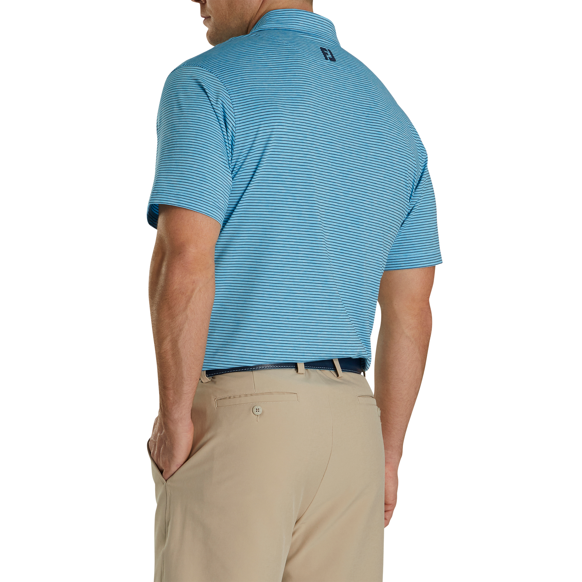 Heather Pinstripe Lisle Self Collar - FJ Tour Logo