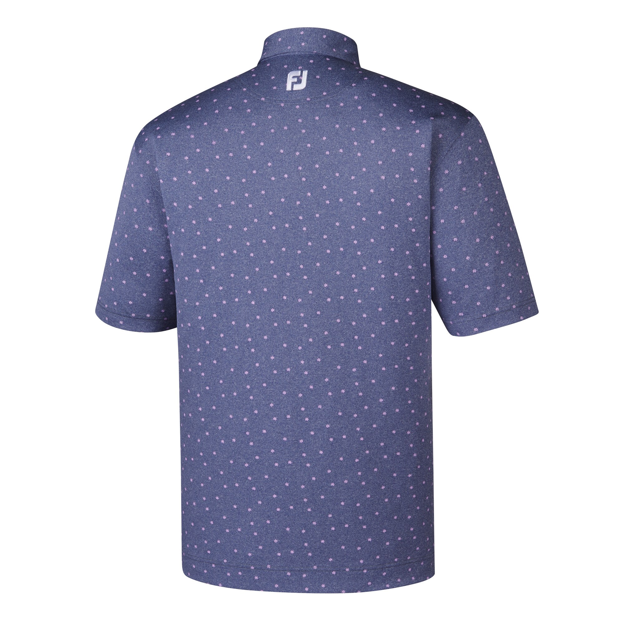 Stretch Pique Flower Print Self Collar