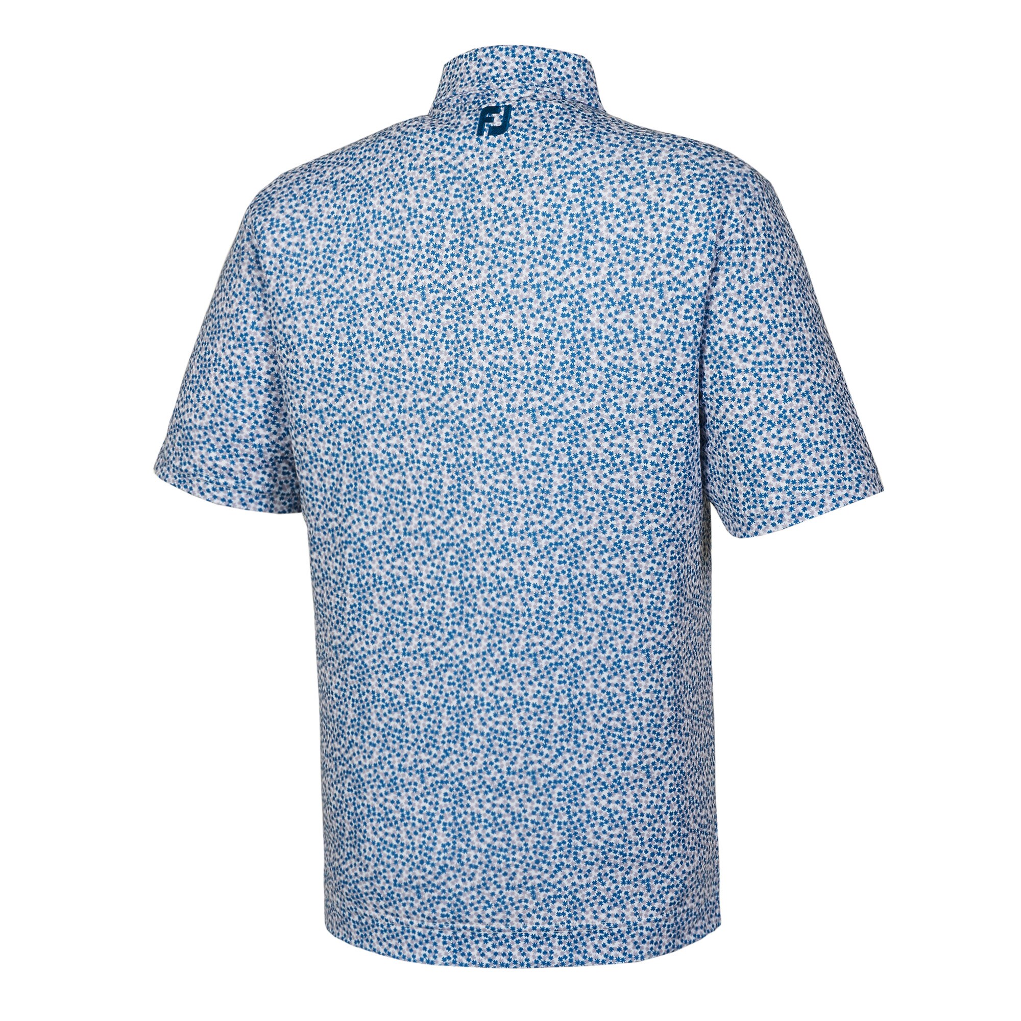 Stretch Lisle Floral Print Self Collar