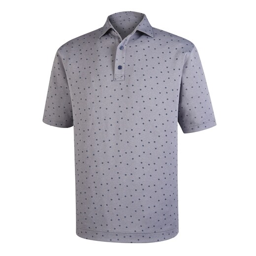 Stretch Pique Flower Print Self Collar