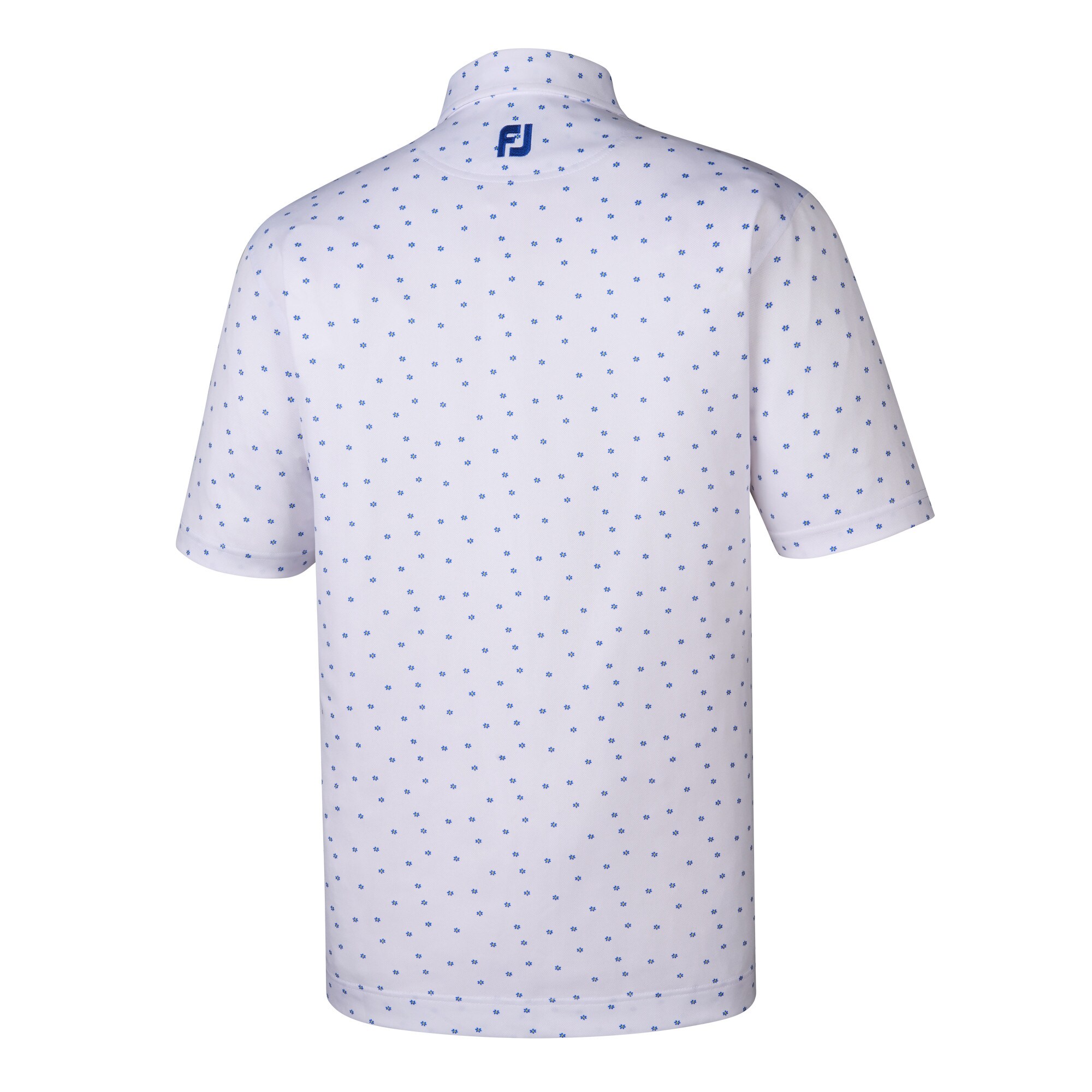 Stretch Pique Flower Print Self Collar