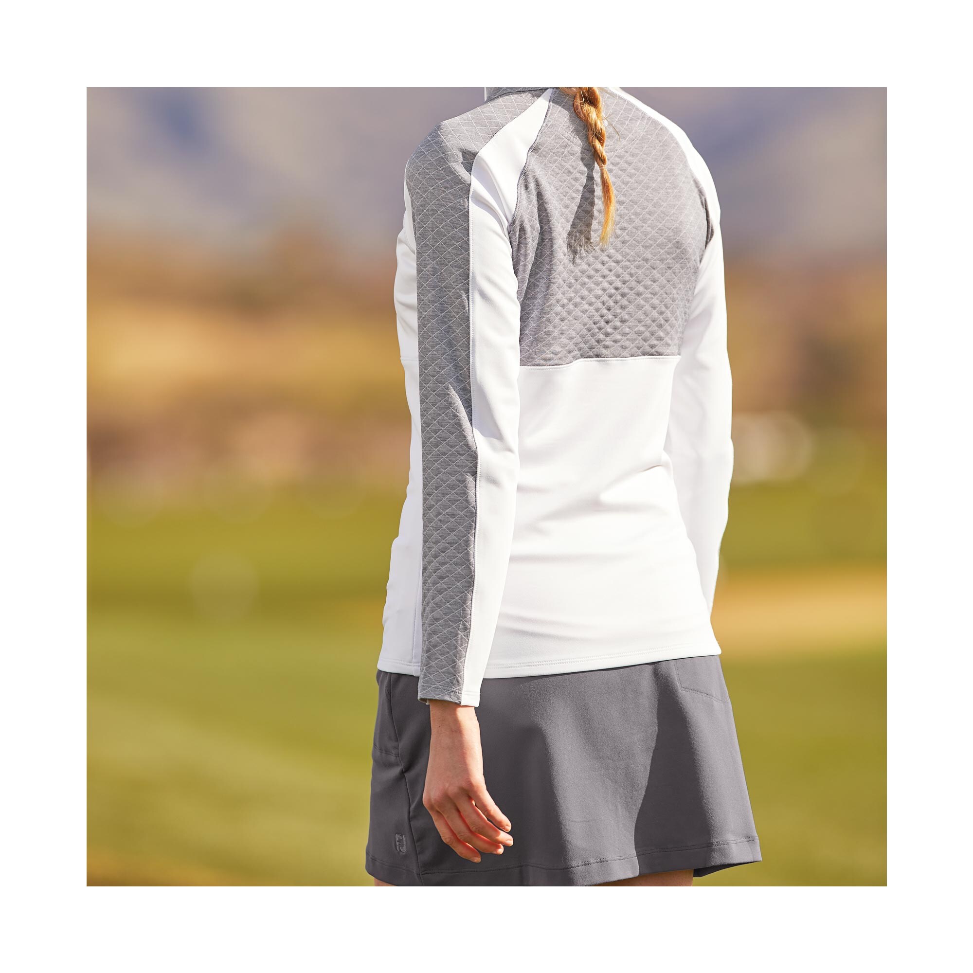 Half-Zip Quilted Accents Mid Layer Women