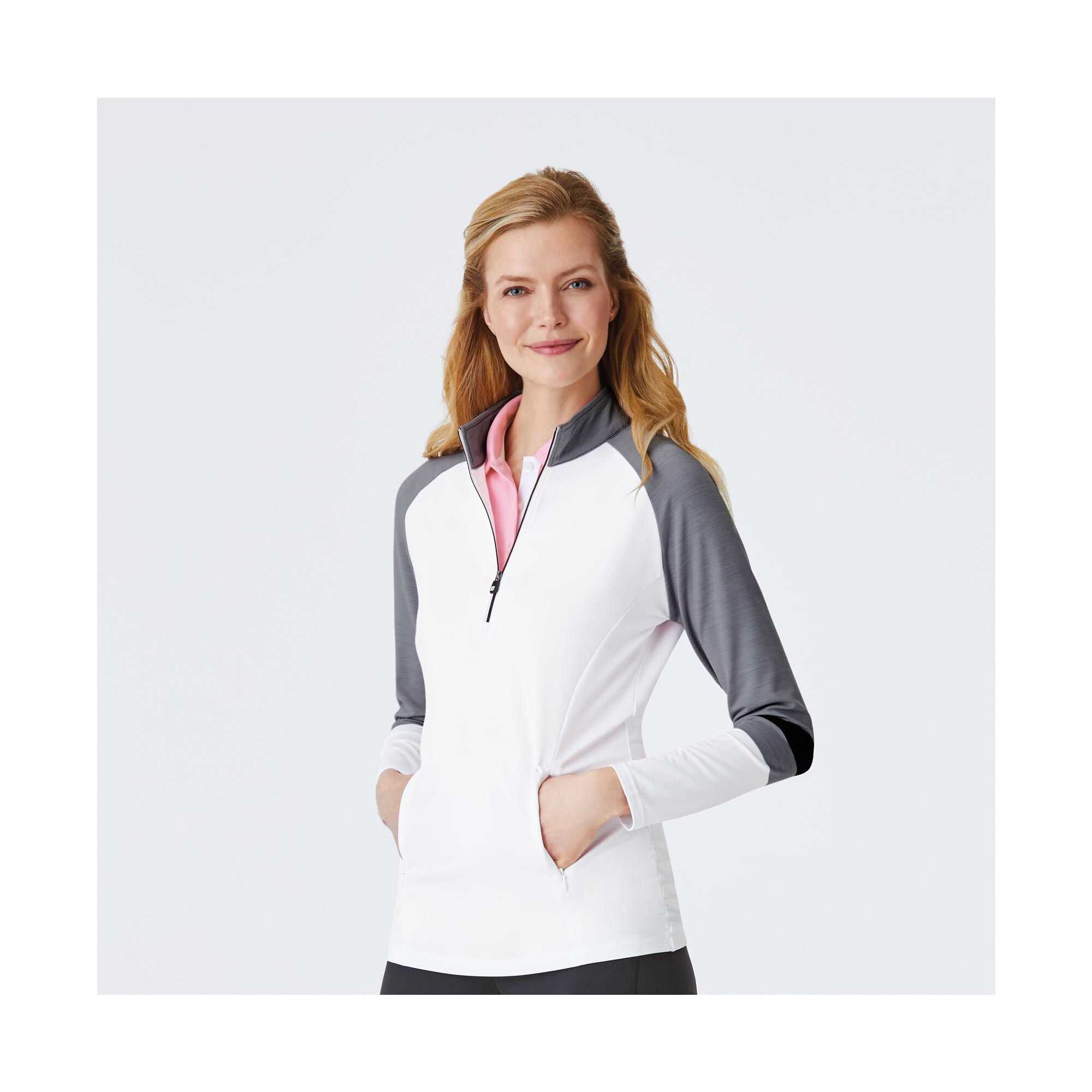 Half-Zip Stripe Engineered Sleeves  Women