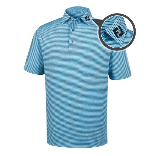 Heather Pinstripe Lisle Self Collar - FJ Tour Logo