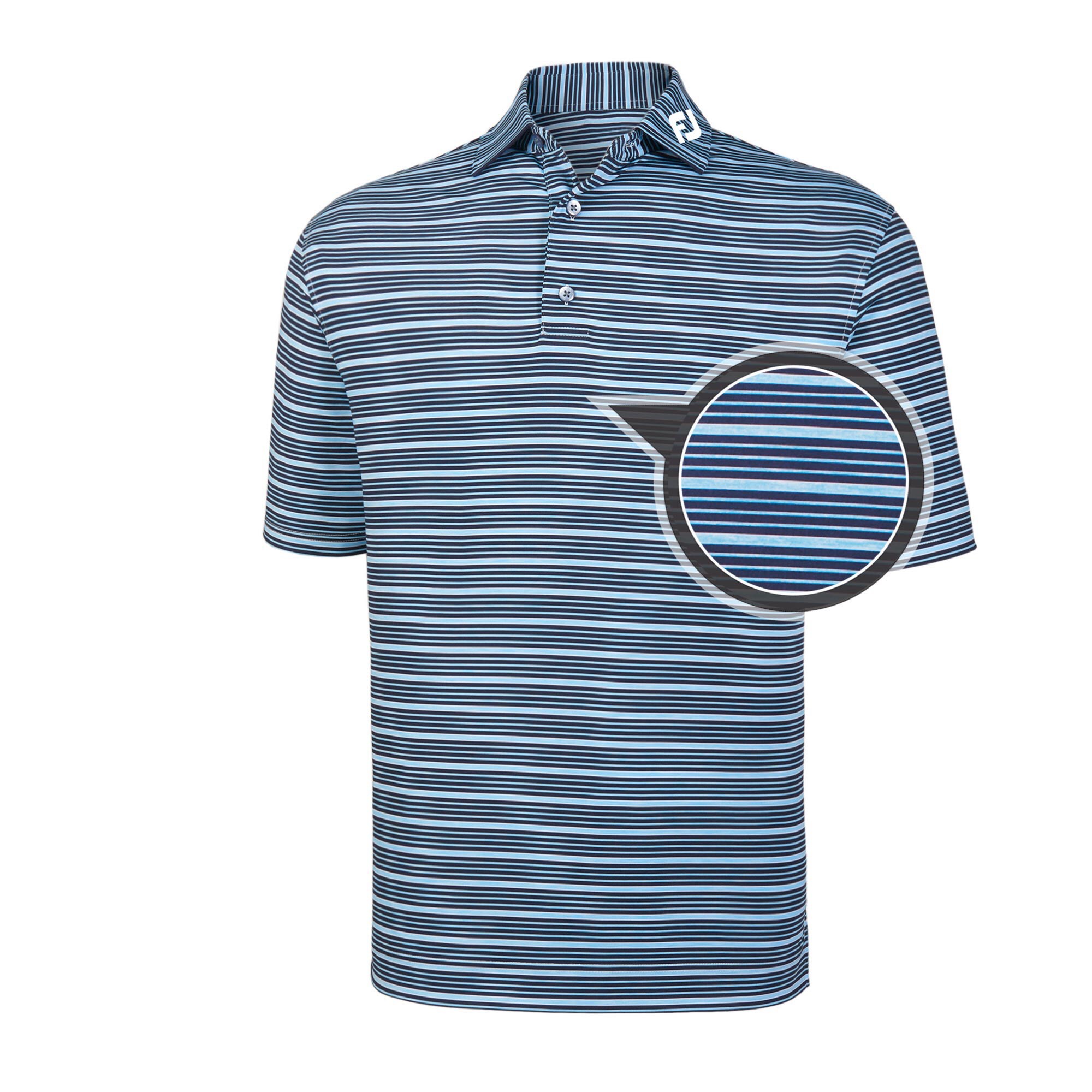 Lisle Space Dye Stripe Self Collar - FJ Tour Logo