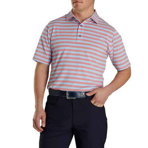 Athletic Fit End On End Multi Stripe Self Collar