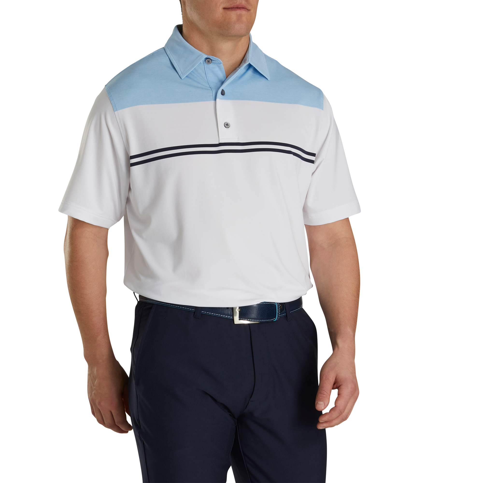 Heather Color Block Lisle Self Collar