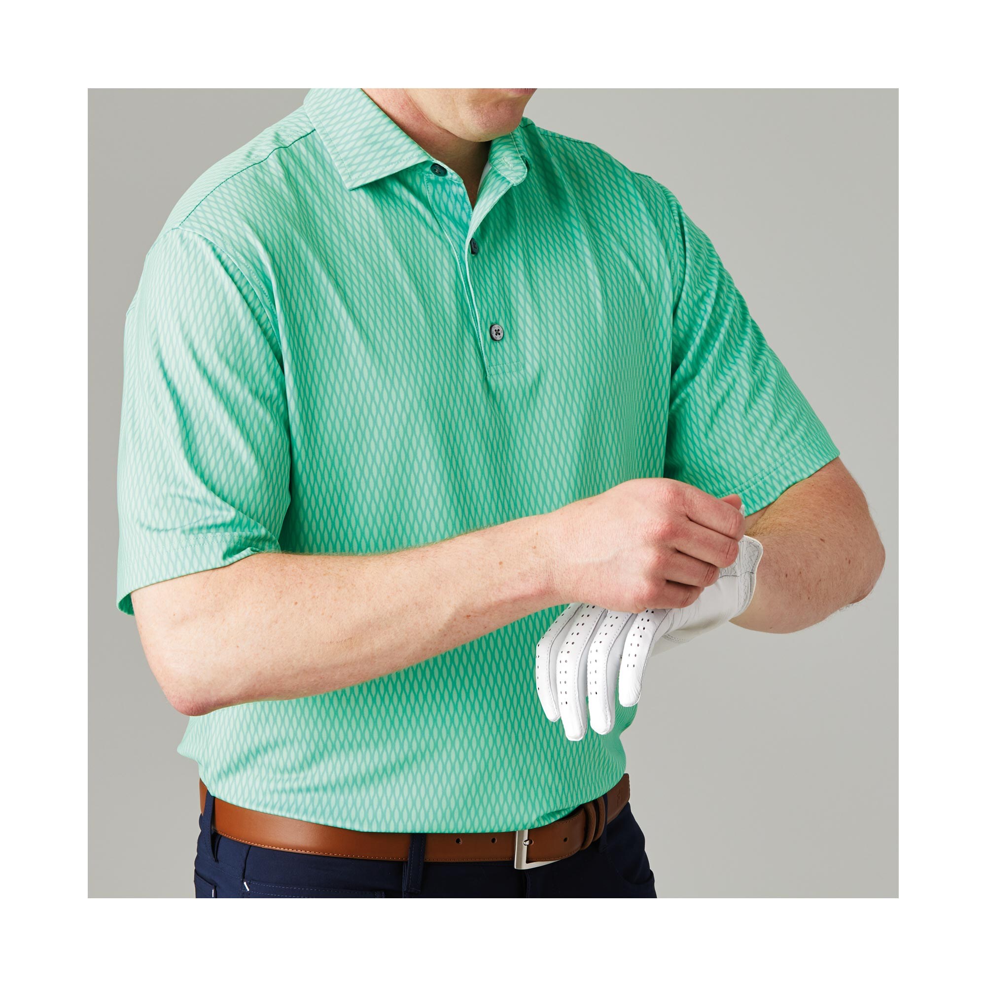 Tonal Wave Lisle Print Spread Collar