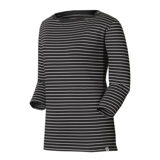 Stretch Lisle Stripe Boatneck Shirt Women-Previous Season Style