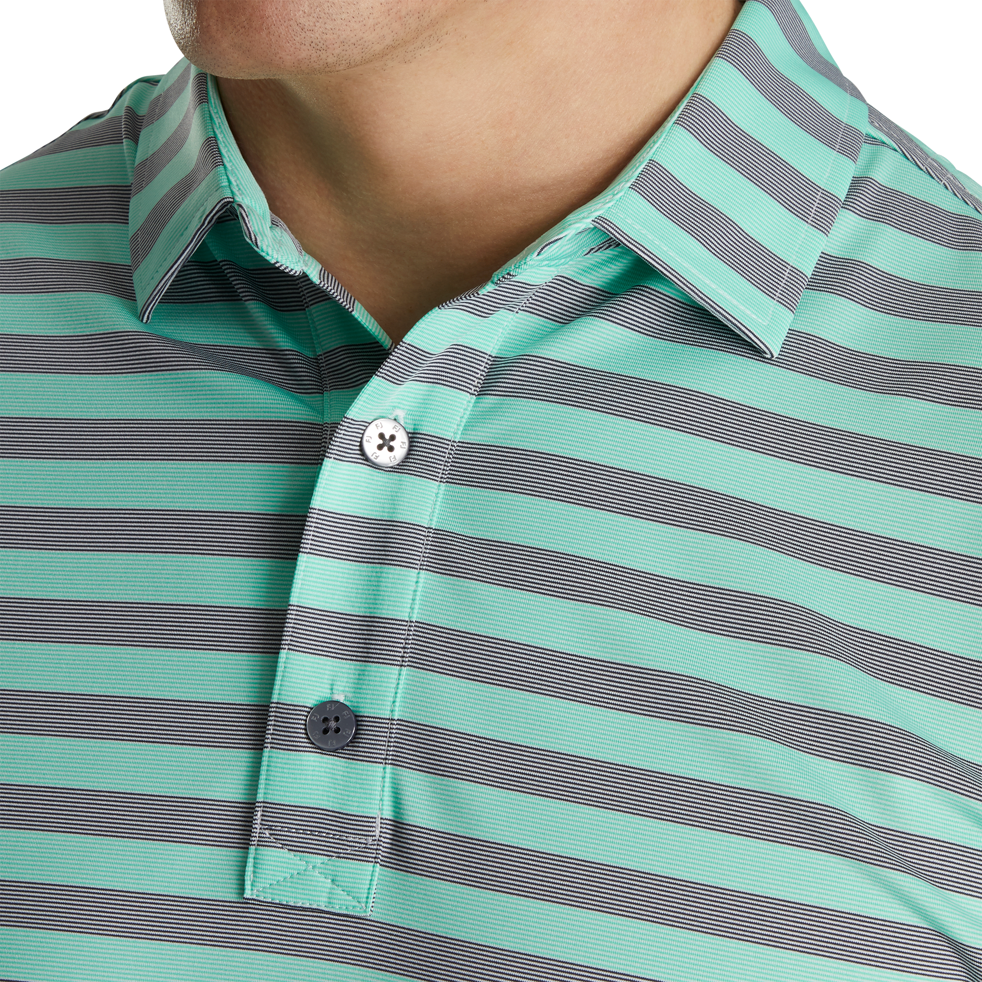 Athletic Fit End On End Multi Stripe Self Collar