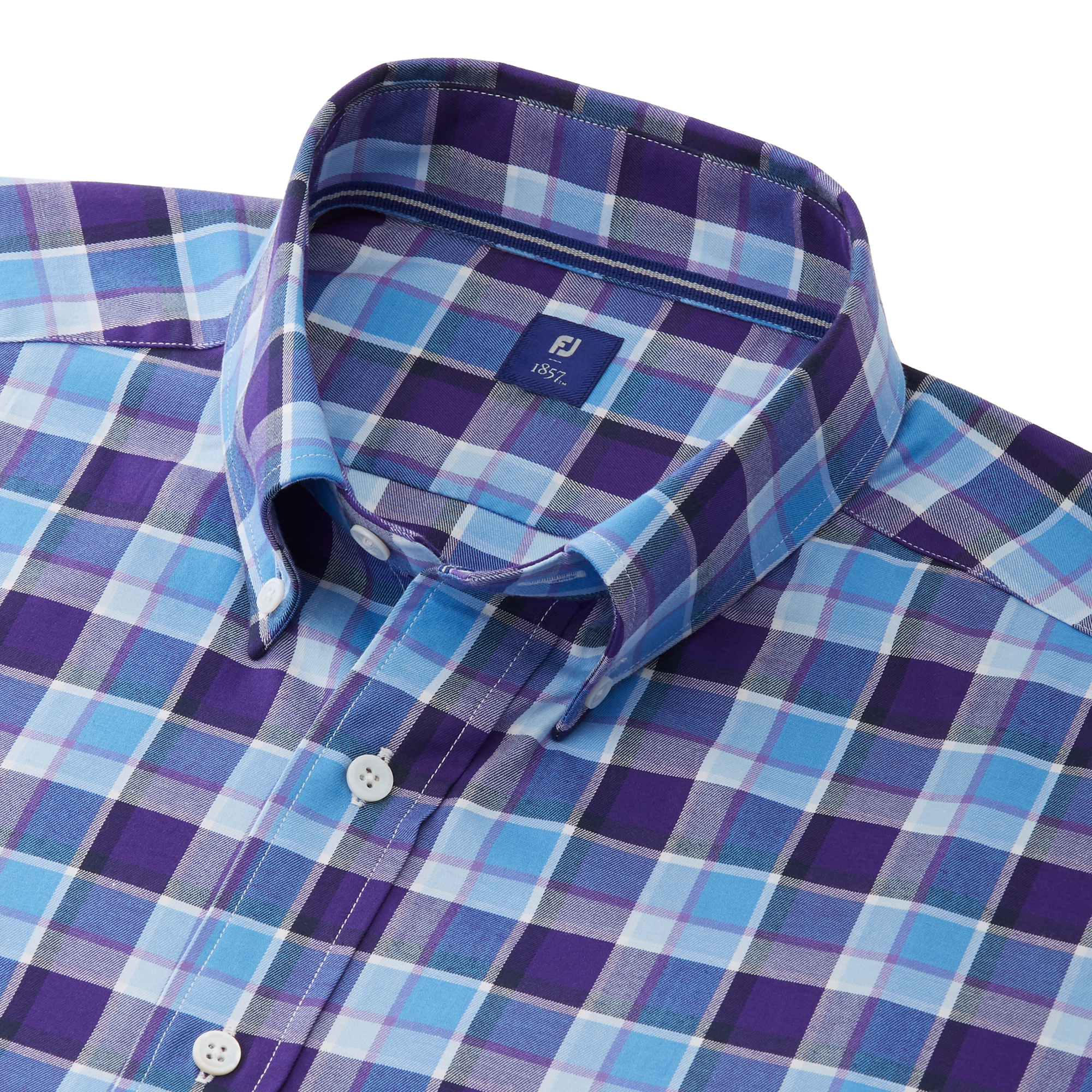Stretch Twill Woven Multi Large Plaid Shirt