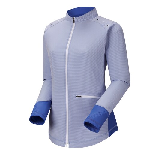 Full-Zip Woven + Knit Panels Women