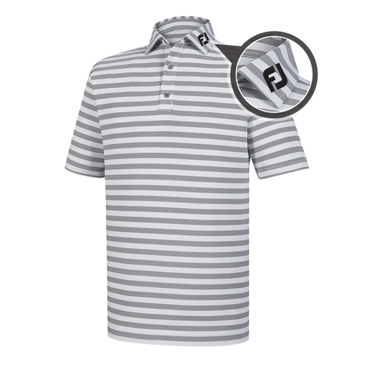Athletic Fit End On End Multi Stripe Self Collar - FJ Tour Logo