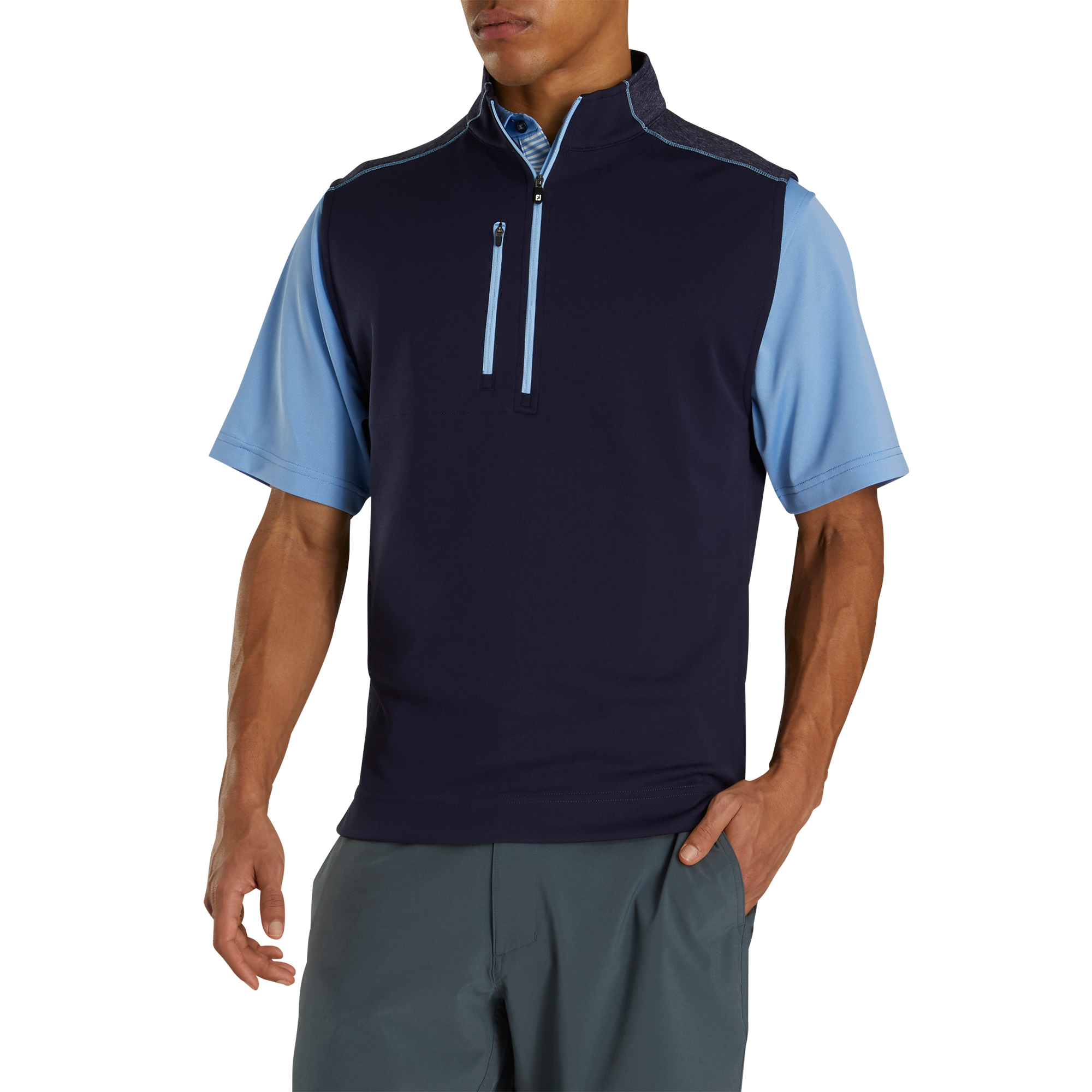 Half-Zip Heather Blocked Vest