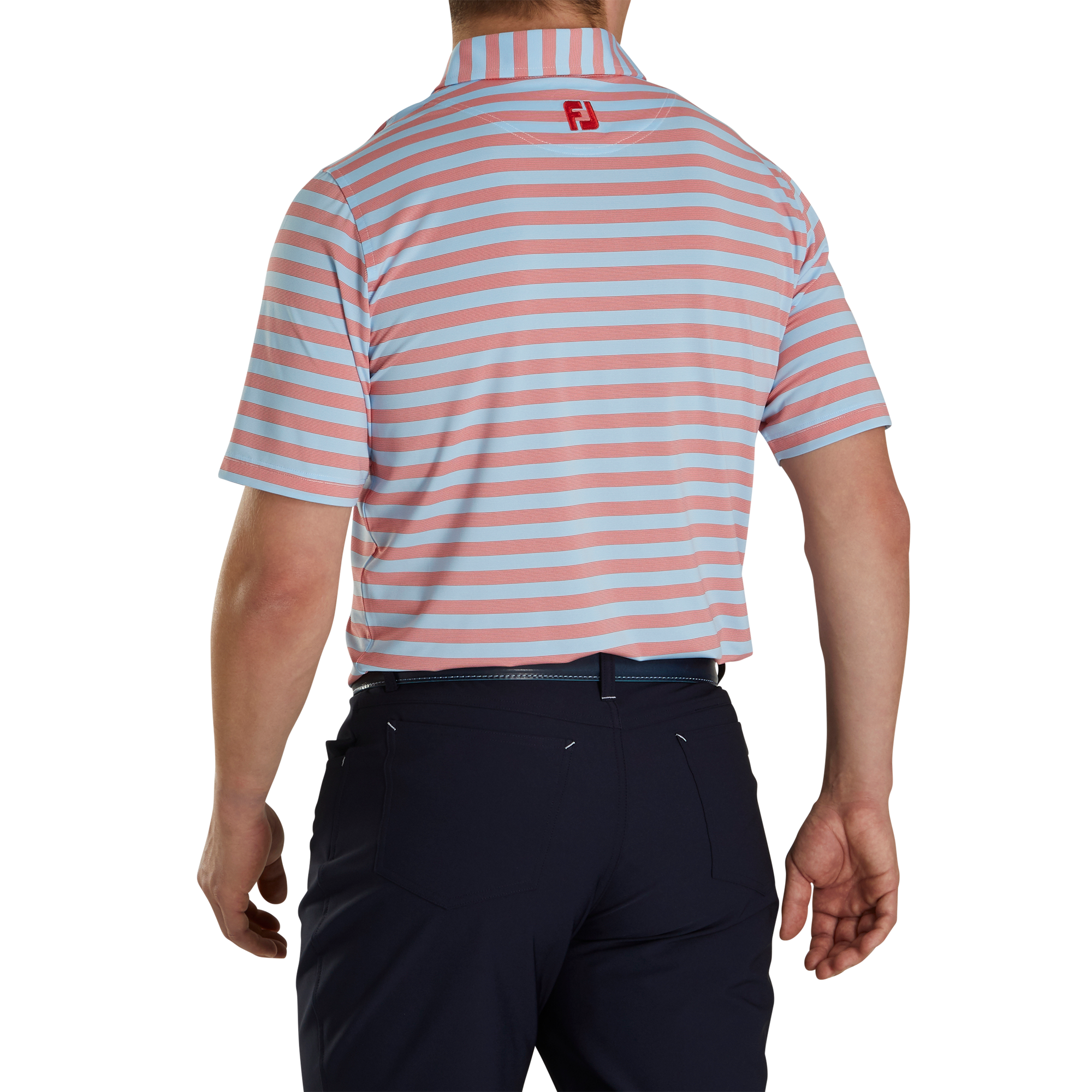 Athletic Fit End On End Multi Stripe Self Collar