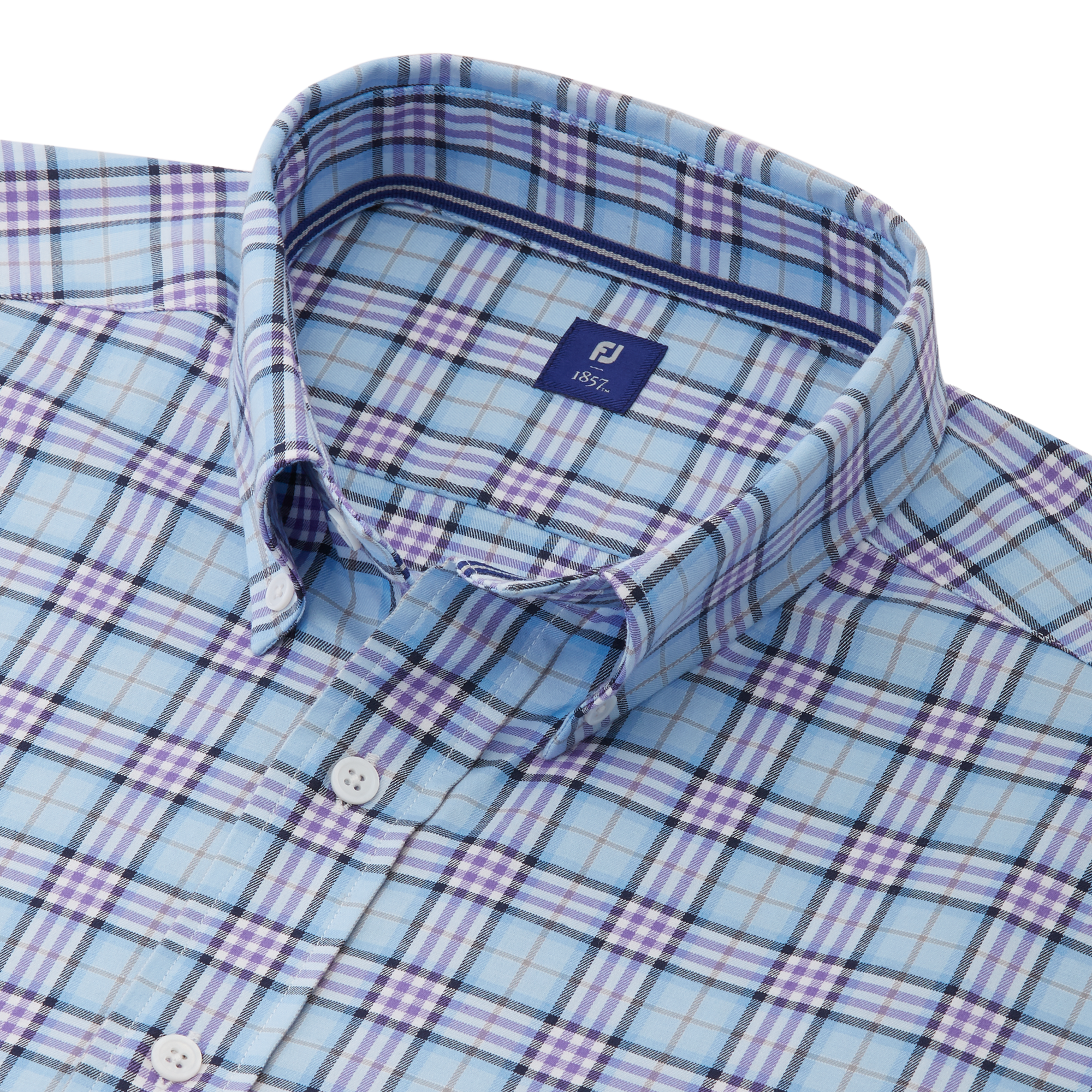 Stretch Twill Woven Open Plaid Shirt