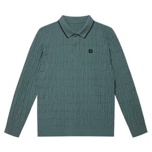 자가드 니트 폴로 스웨터