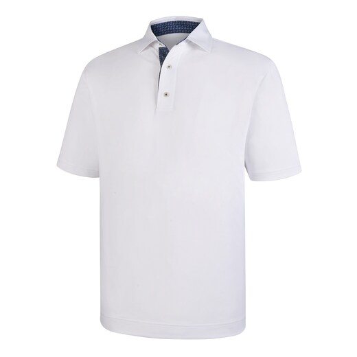 Stretch Pique Paisley Print Self Collar
