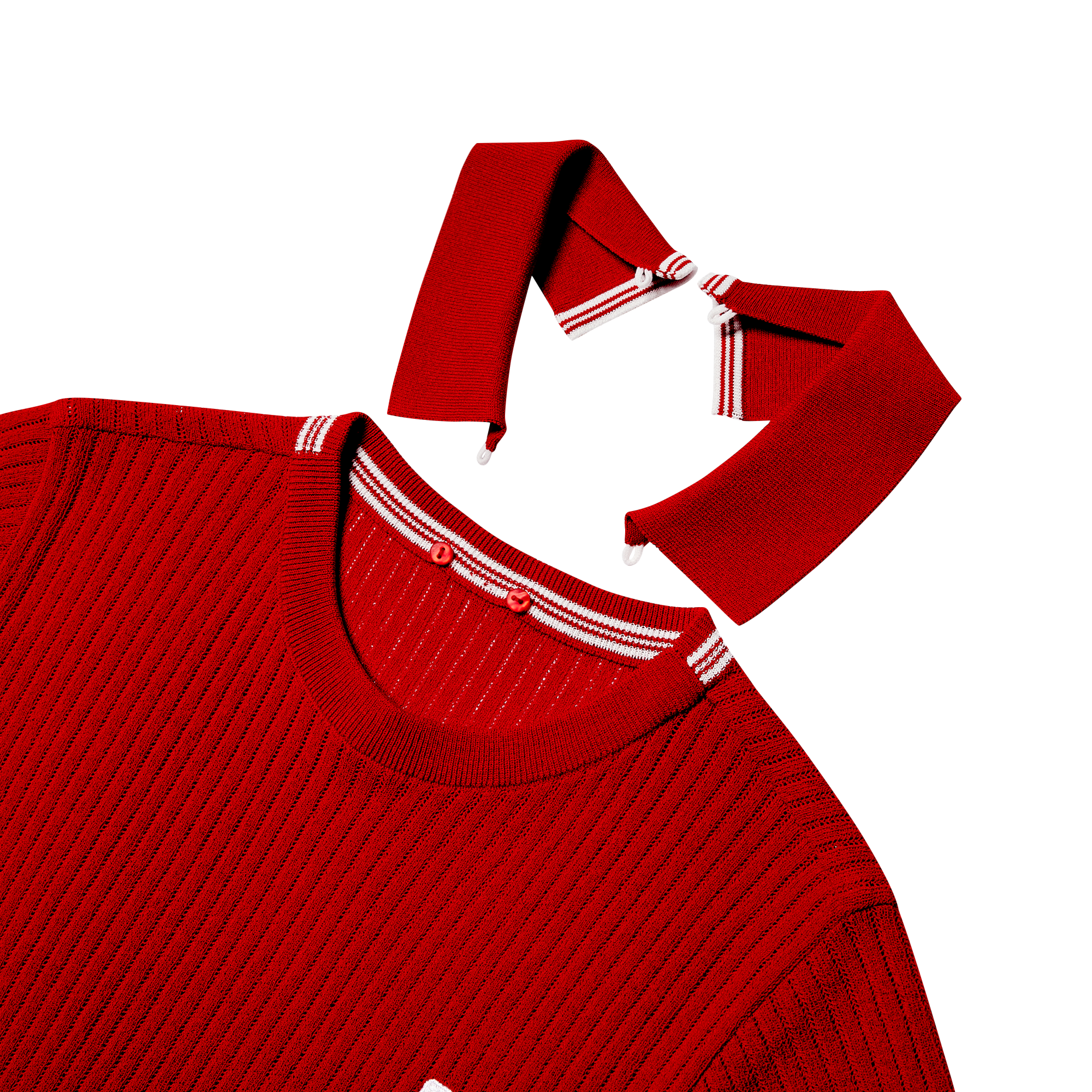 여성 펀 니트 폴로 셔츠