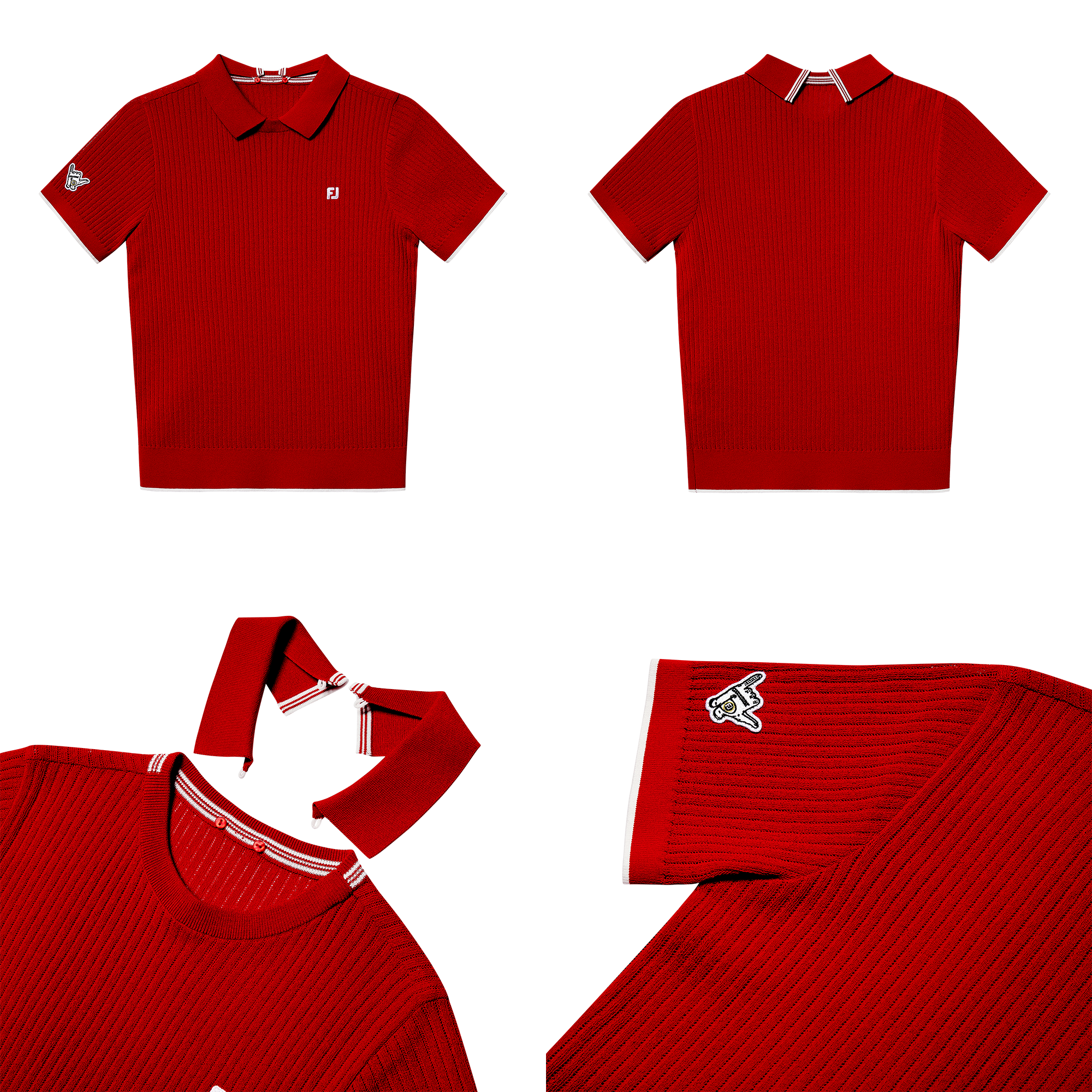 여성 펀 니트 폴로 셔츠