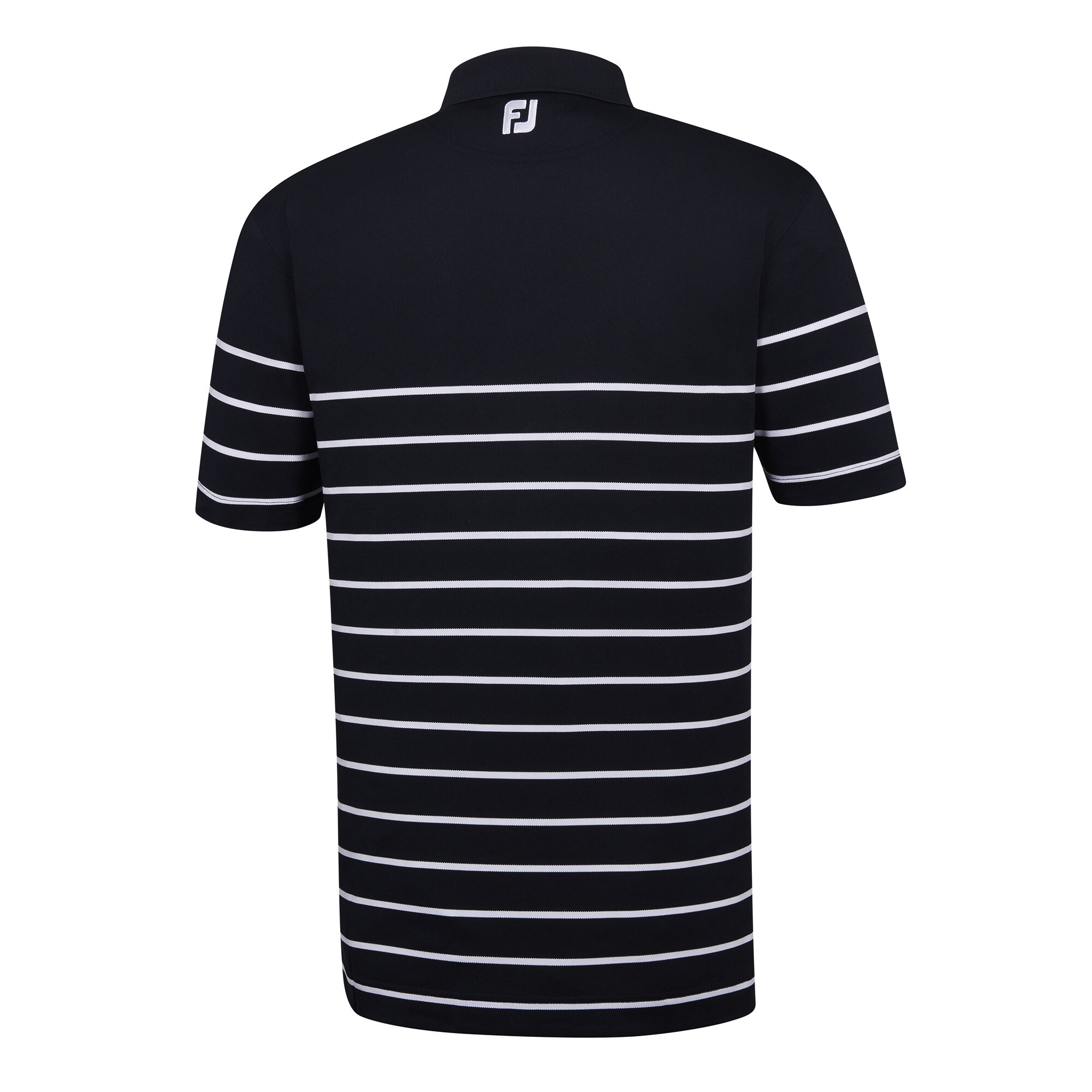 Stretch Pique Engineered Stripe Knit Collar