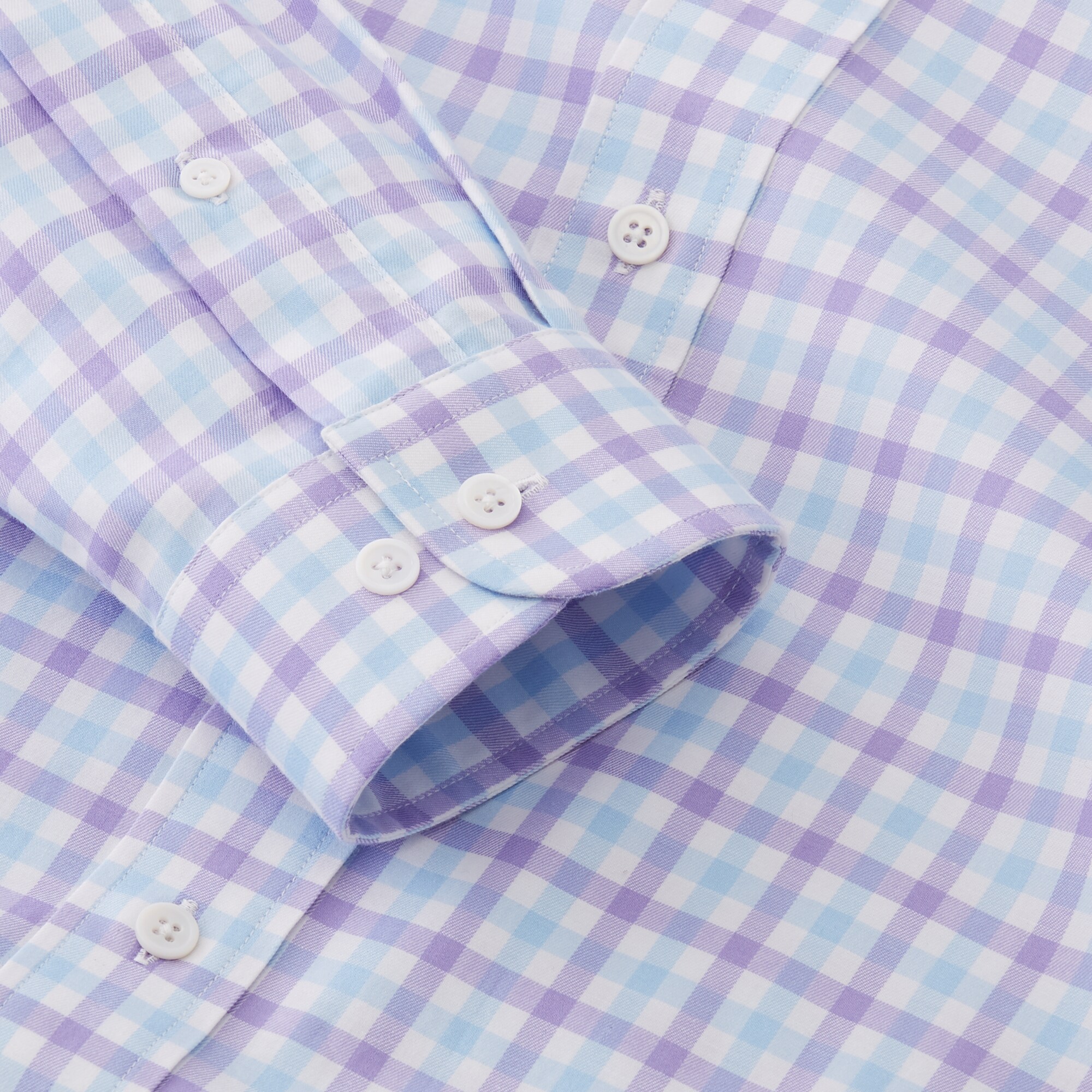 Stretch Twill Woven Gingham Check Shirt