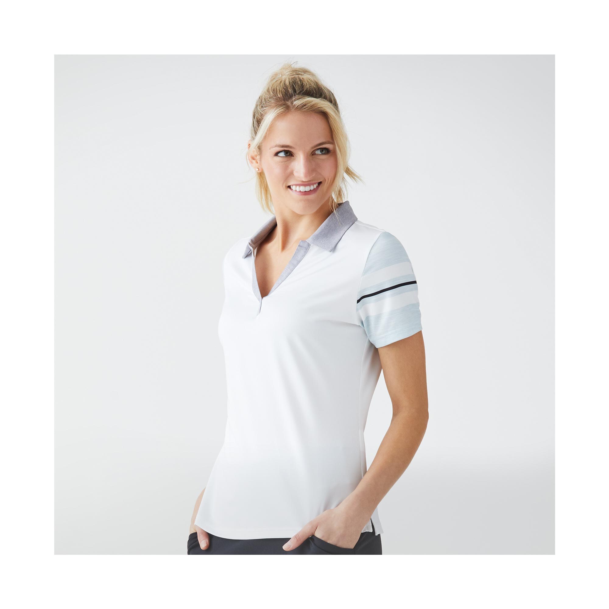 Baby Pique Sleeve Stripe Shirt Women