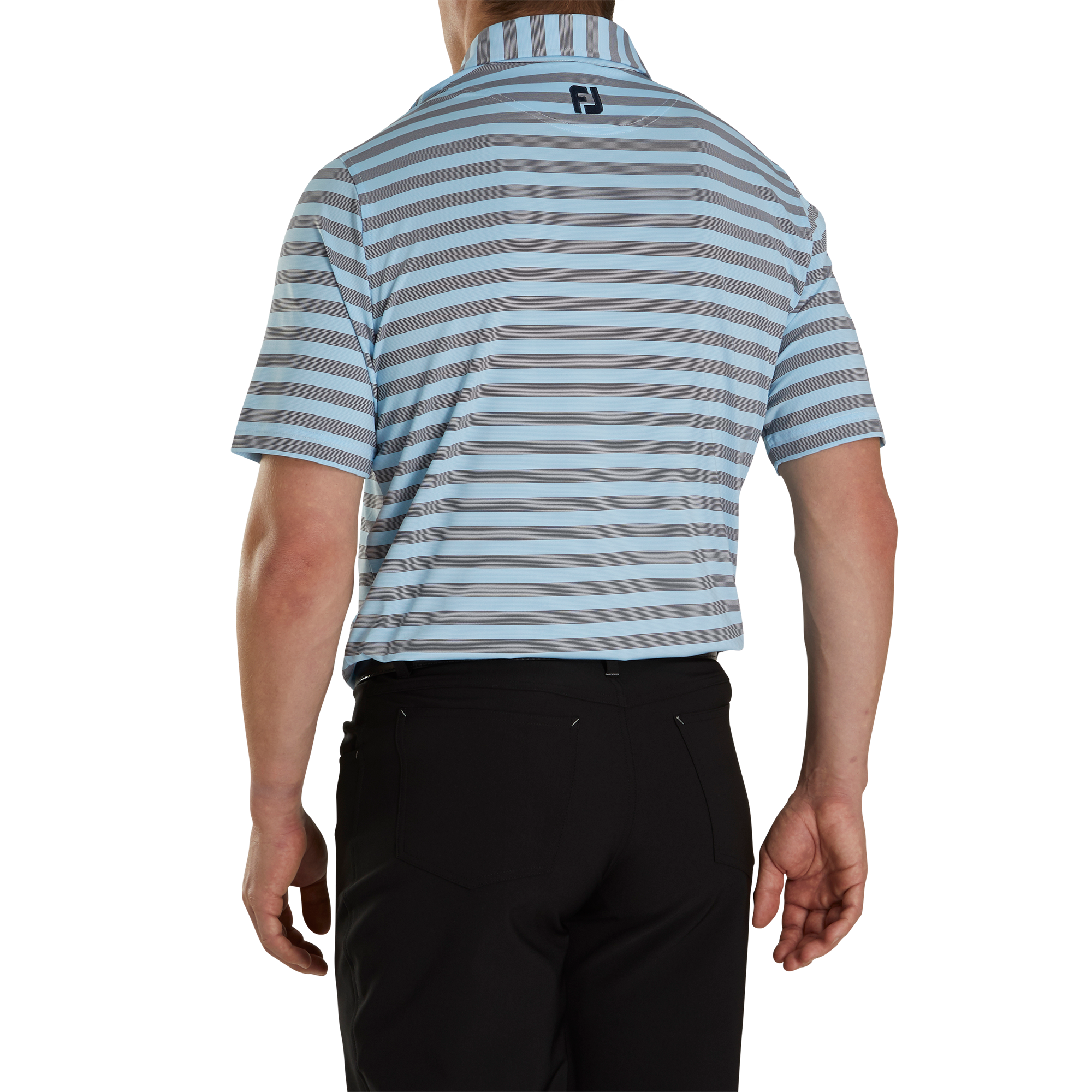 Athletic Fit End On End Multi Stripe Self Collar