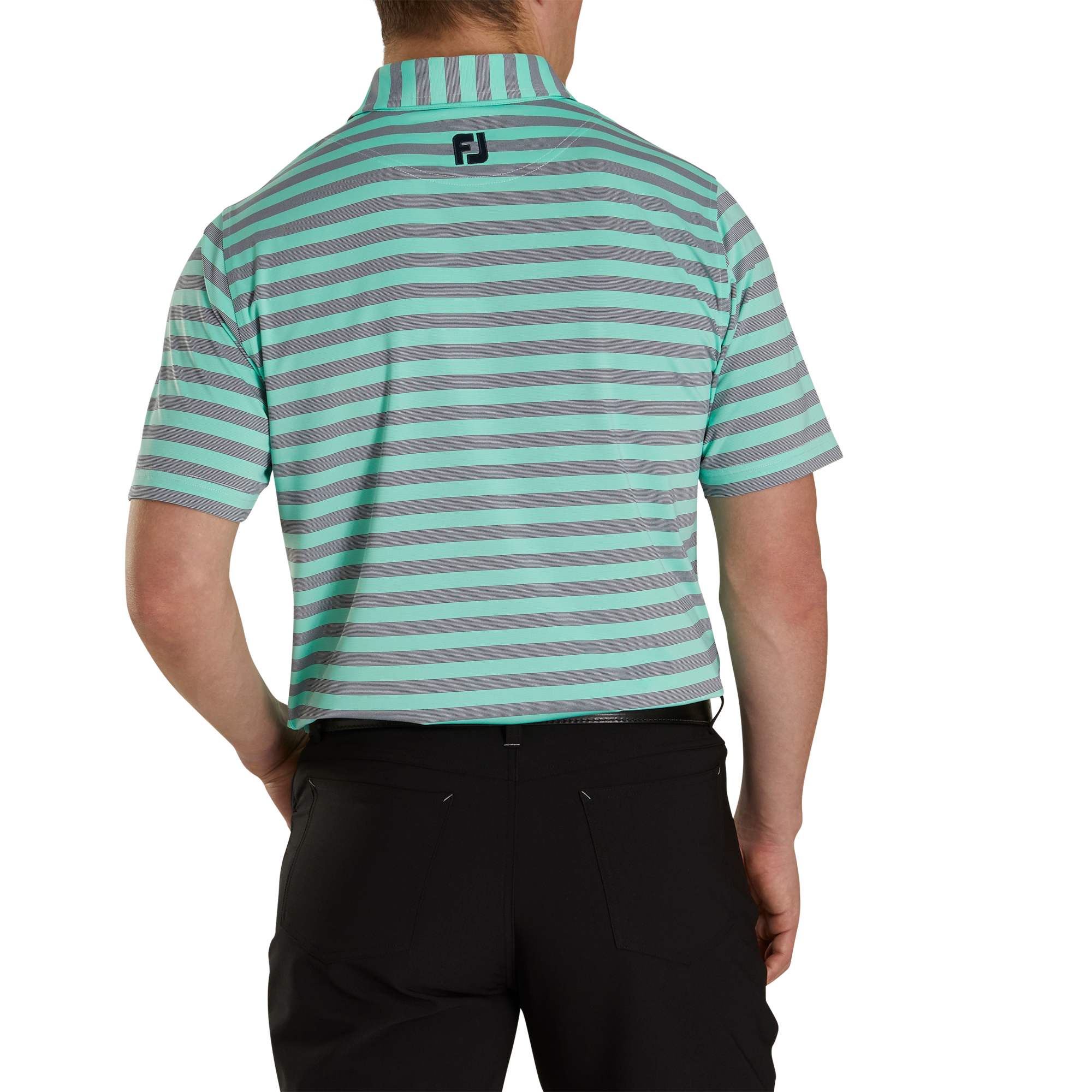 Athletic Fit End On End Multi Stripe Self Collar
