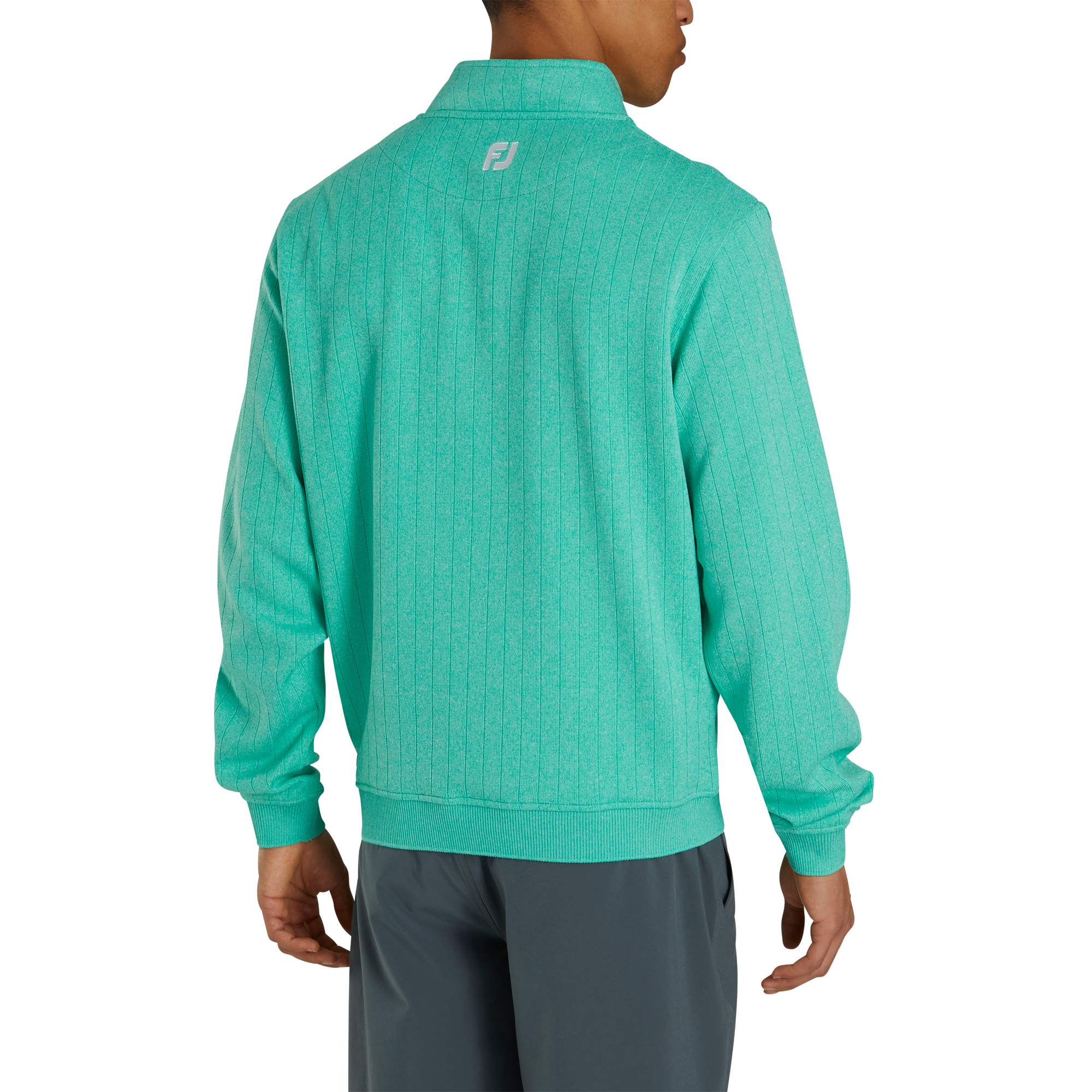 Drop Needle Half-Zip Gathered Waist