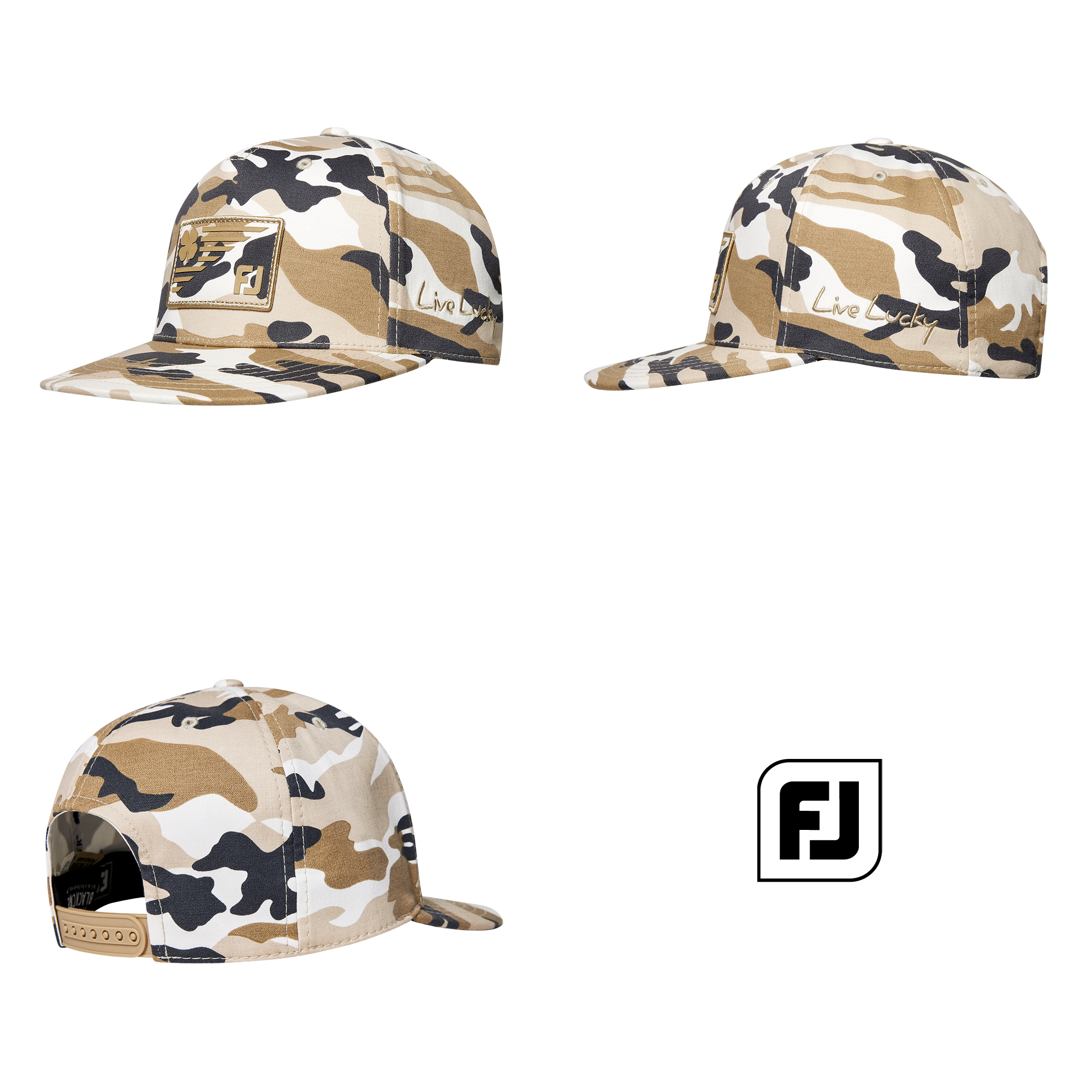 FJxBlack Clover Flat Cap