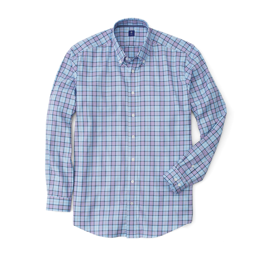Stretch Twill Woven Open Plaid Shirt