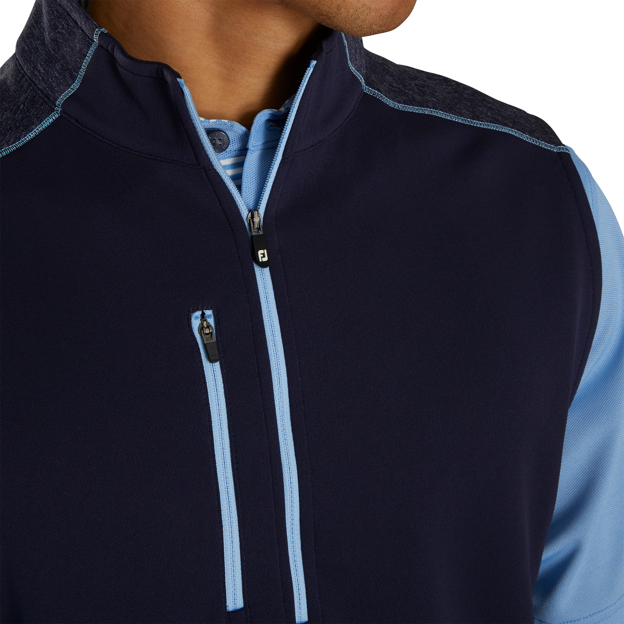 Half-Zip Heather Blocked Vest