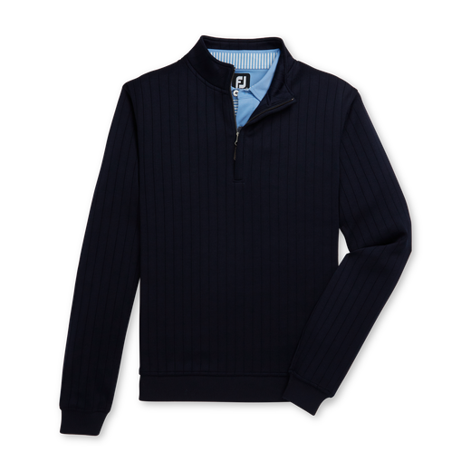 Drop Needle Half-Zip Gathered Waist