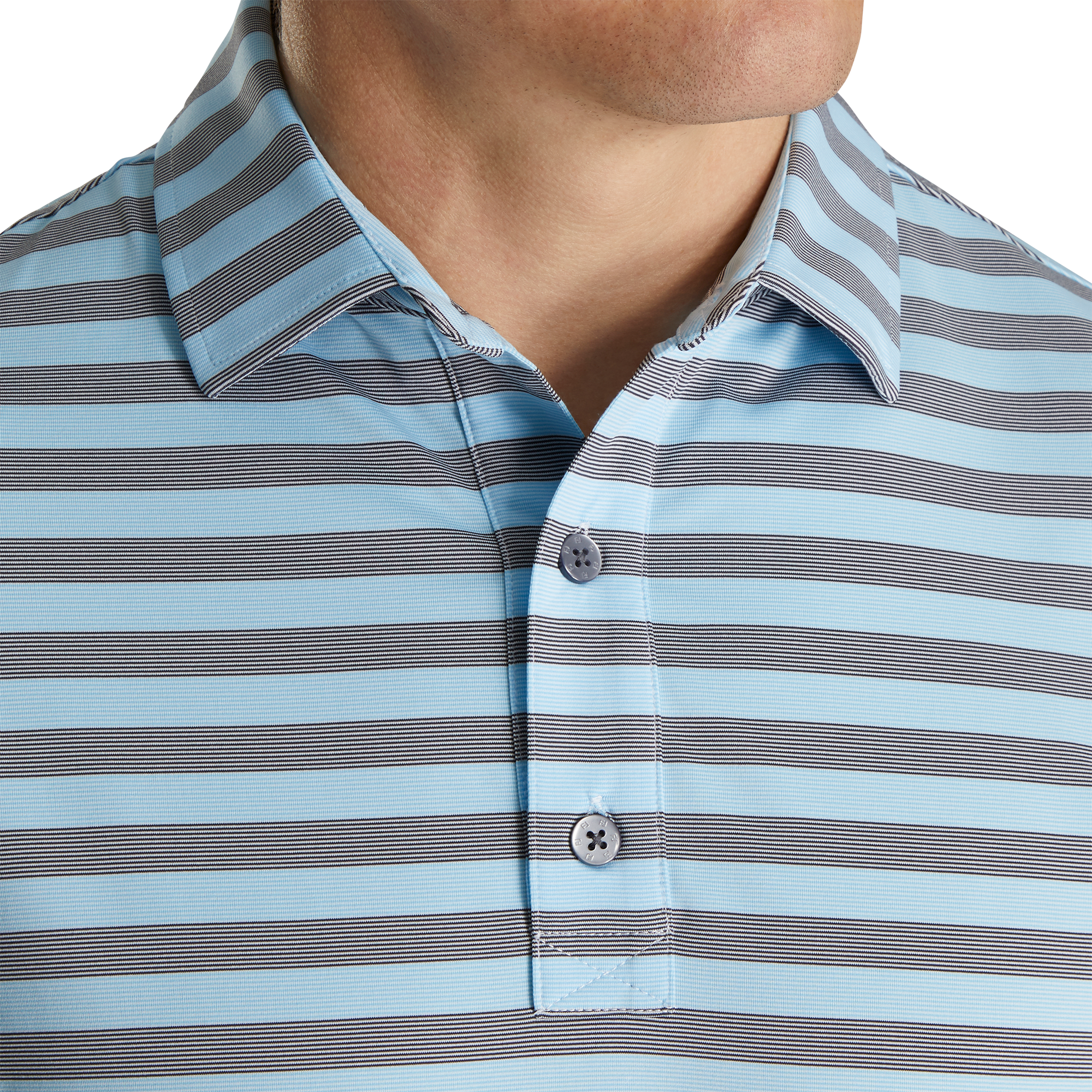 Athletic Fit End On End Multi Stripe Self Collar