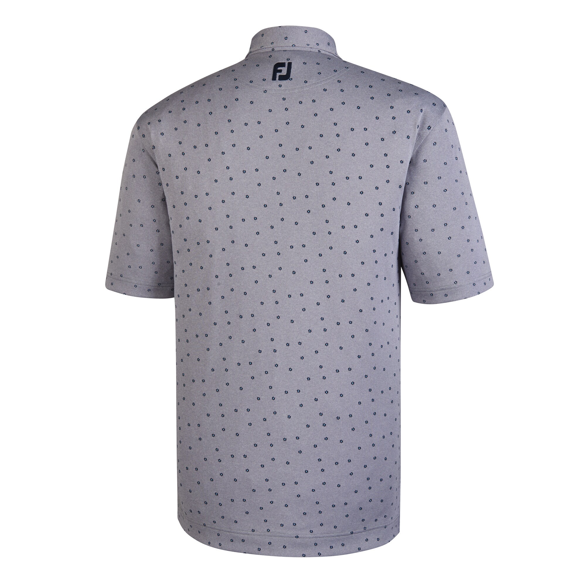 Stretch Pique Flower Print Self Collar