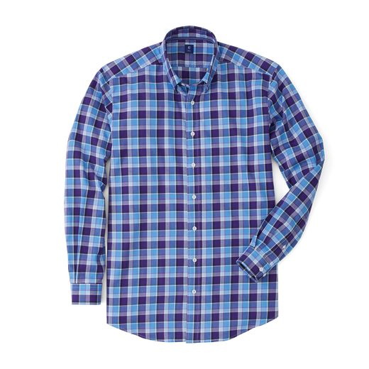 Stretch Twill Woven Multi Large Plaid Shirt