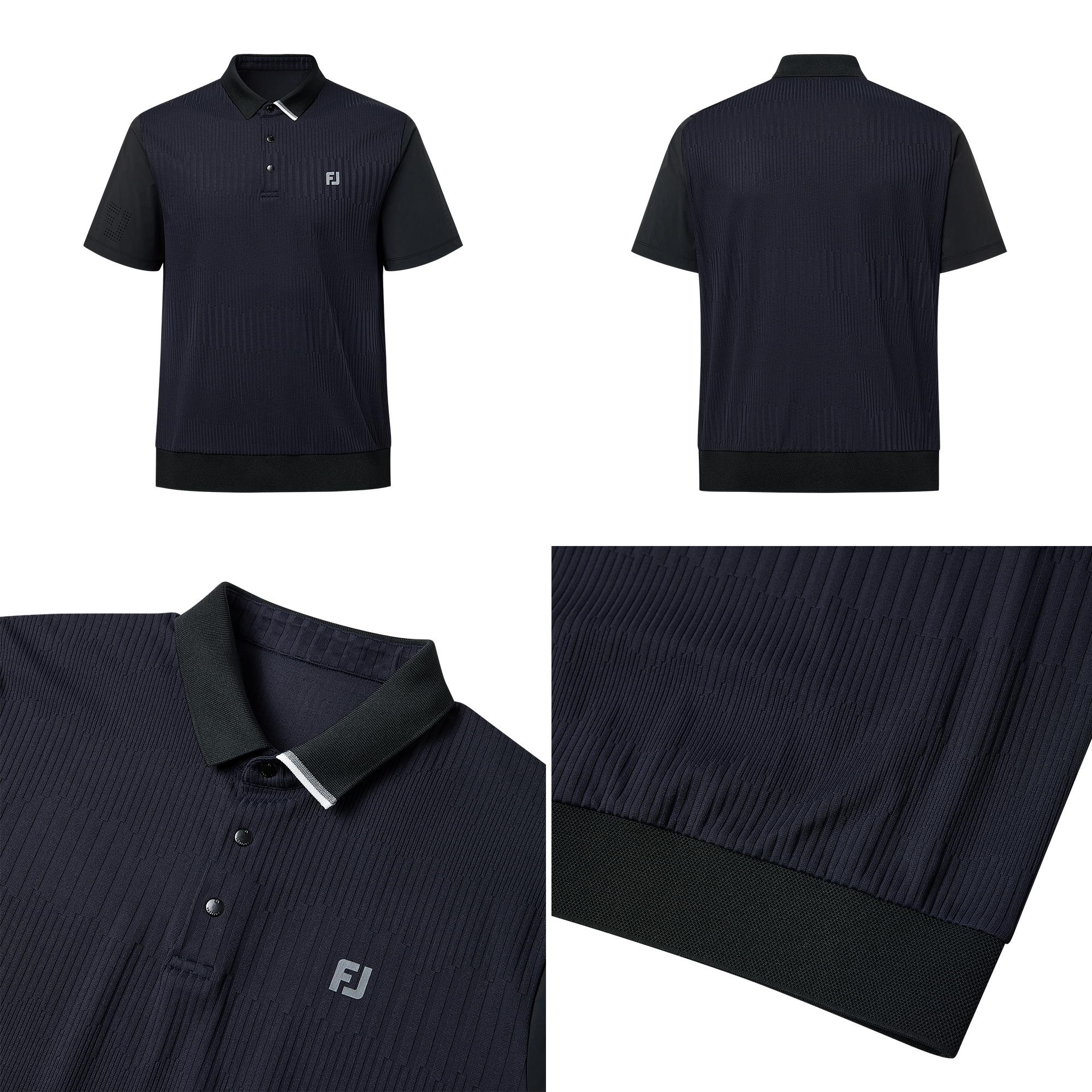 자카드 하이브리드 폴로 셔츠