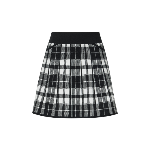 Checkered Knit Flare Skort Women