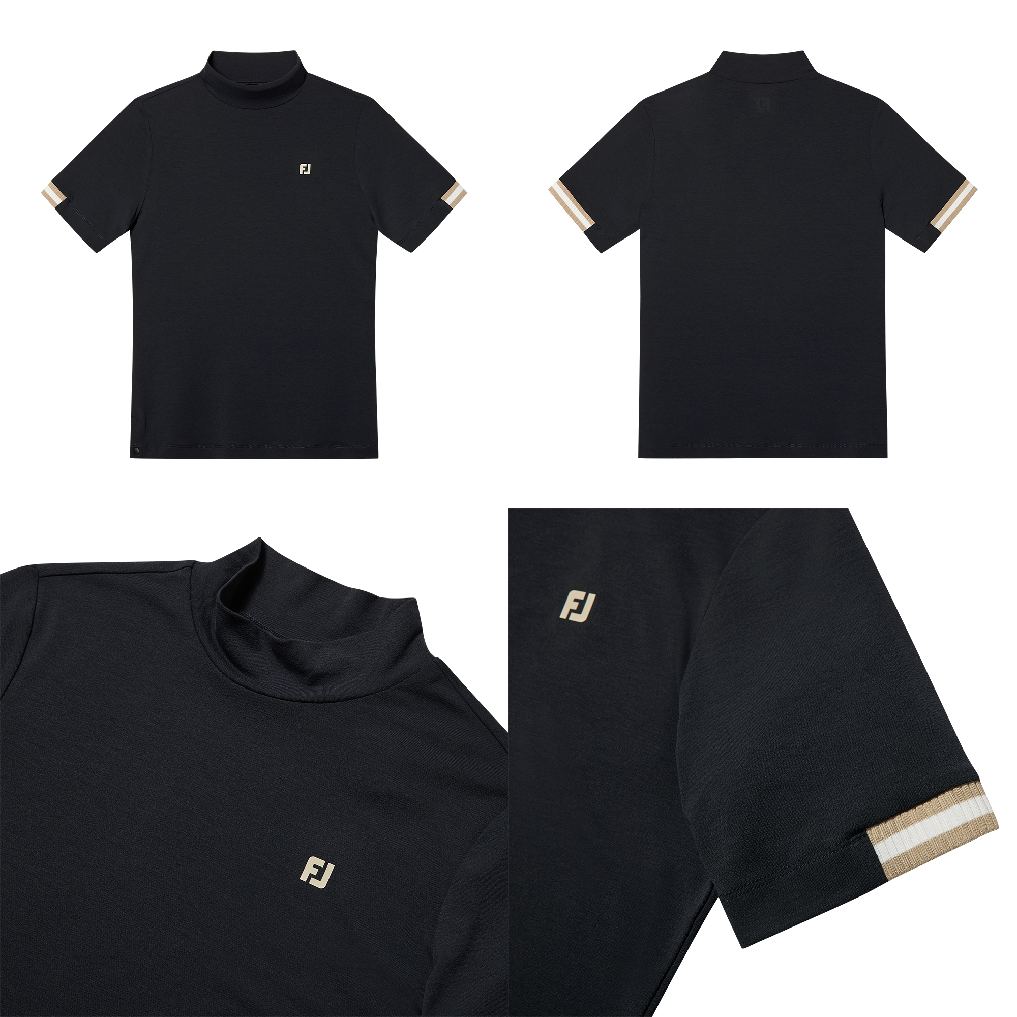 여성 하이넥 반팔 티셔츠