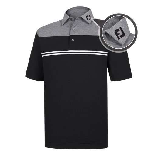 Heather Color Block Lisle Self Collar - FJ Tour Logo