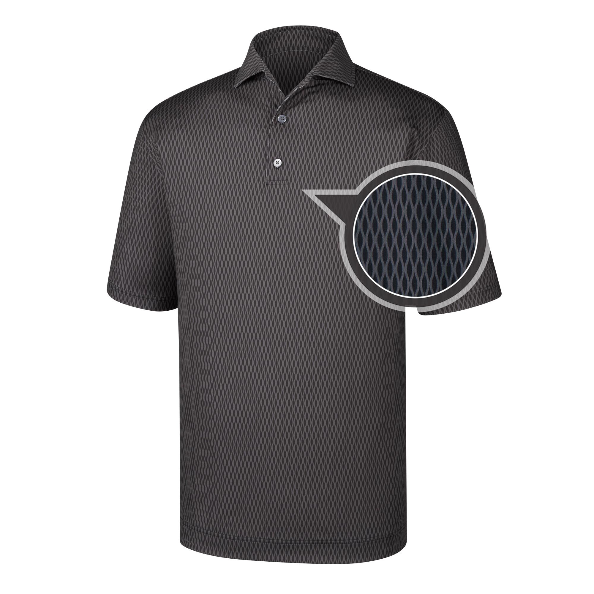 Tonal Wave Lisle Print Spread Collar
