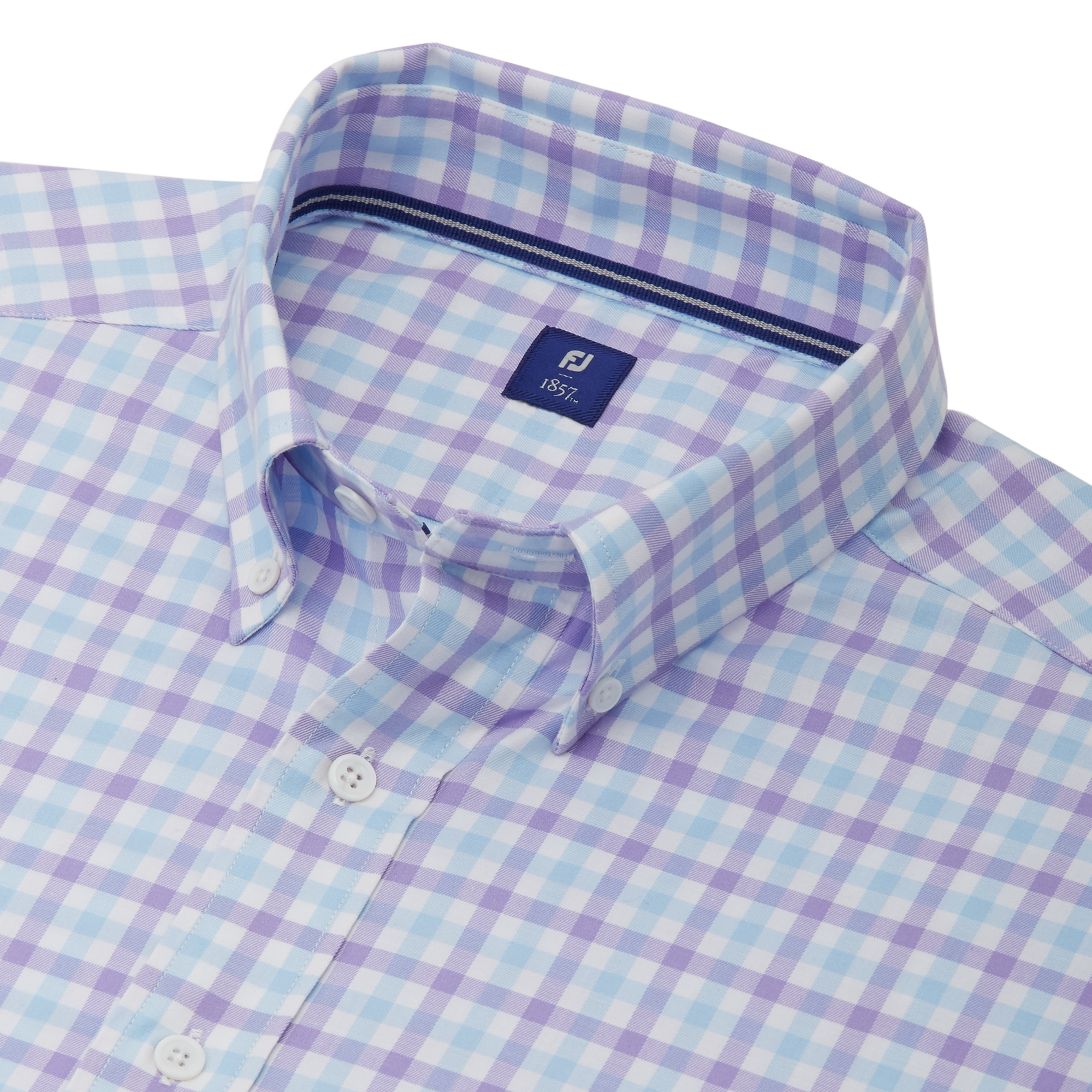 Stretch Twill Woven Gingham Check Shirt