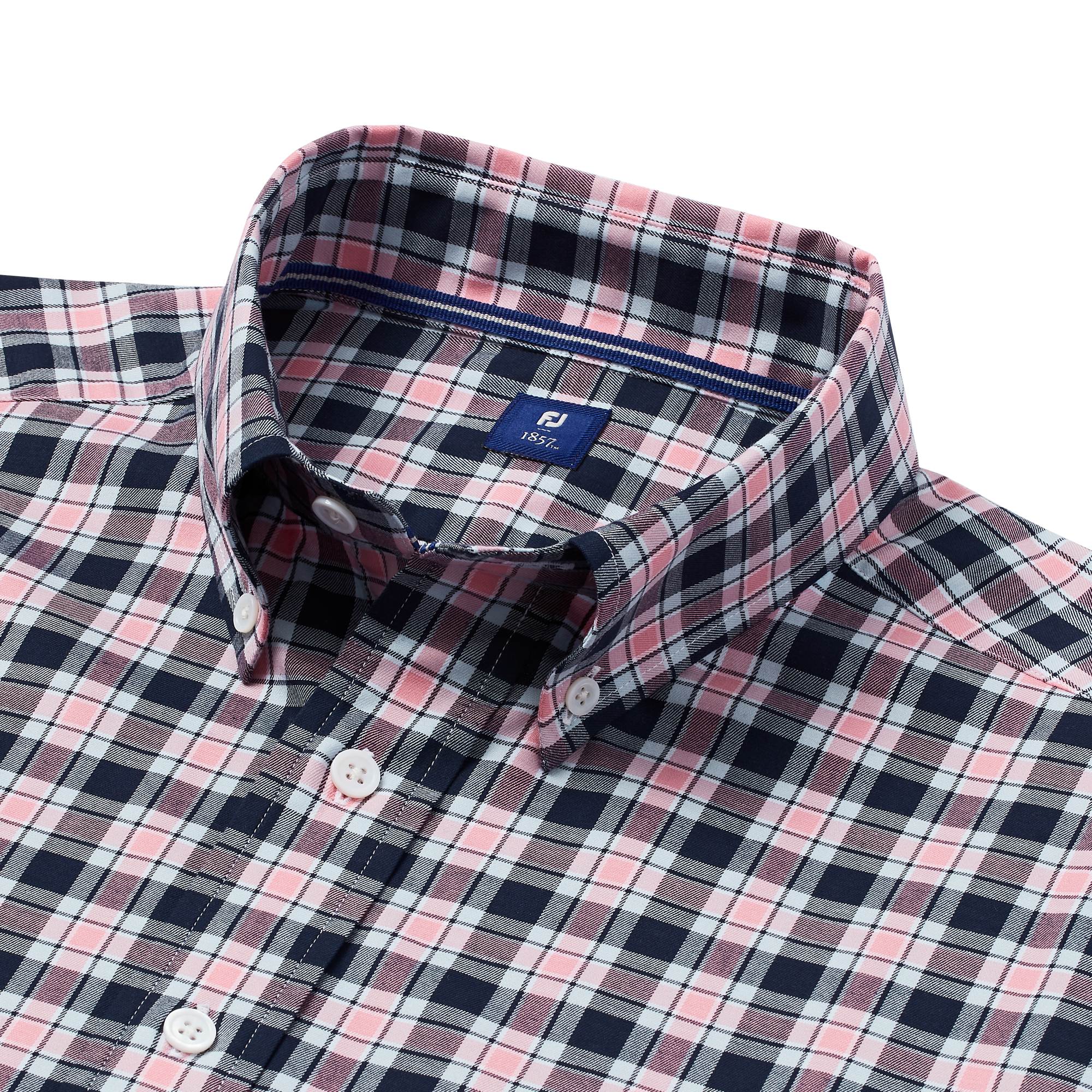 Stretch Cotton Woven Plaid Shirt