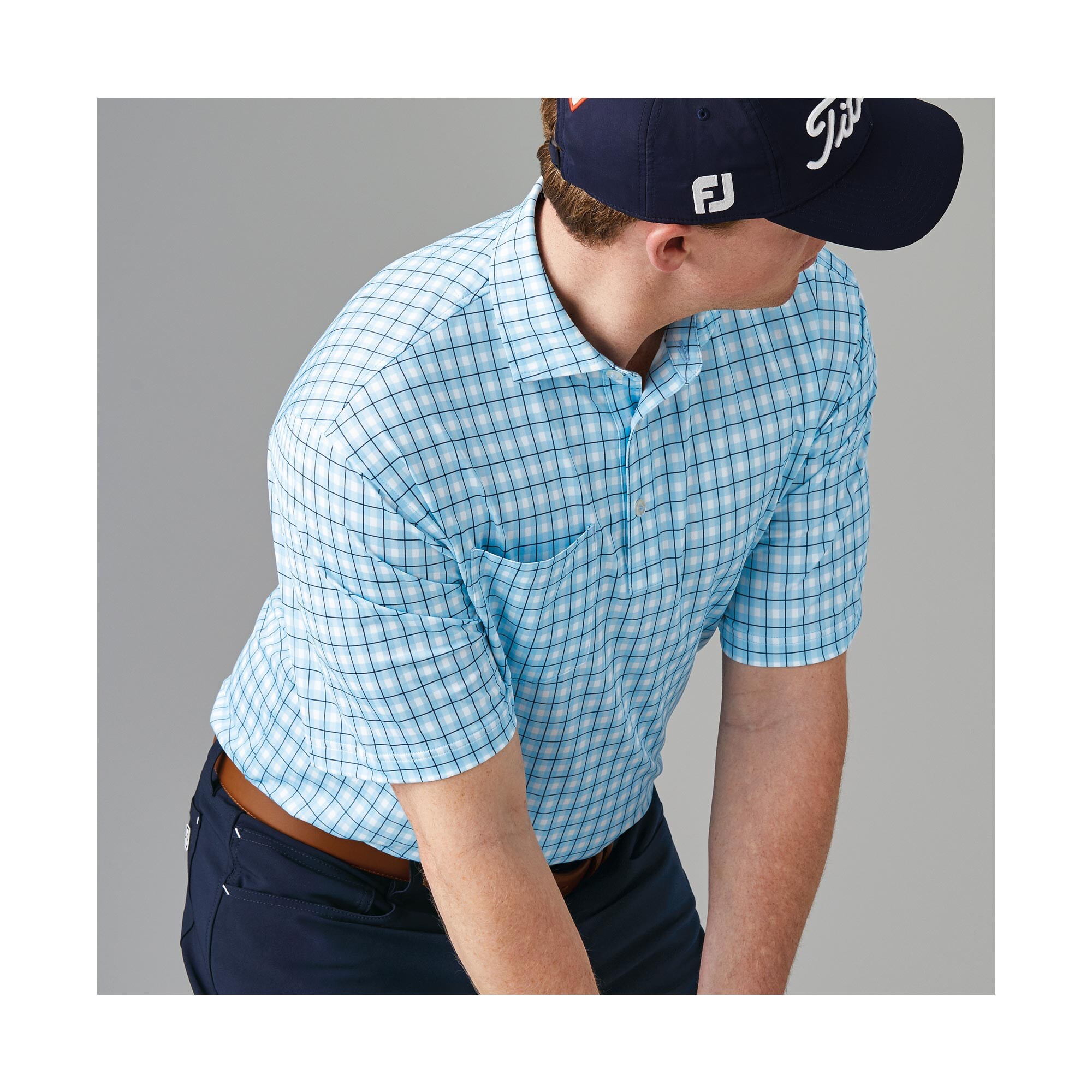 Lisle Plaid Print Self Collar
