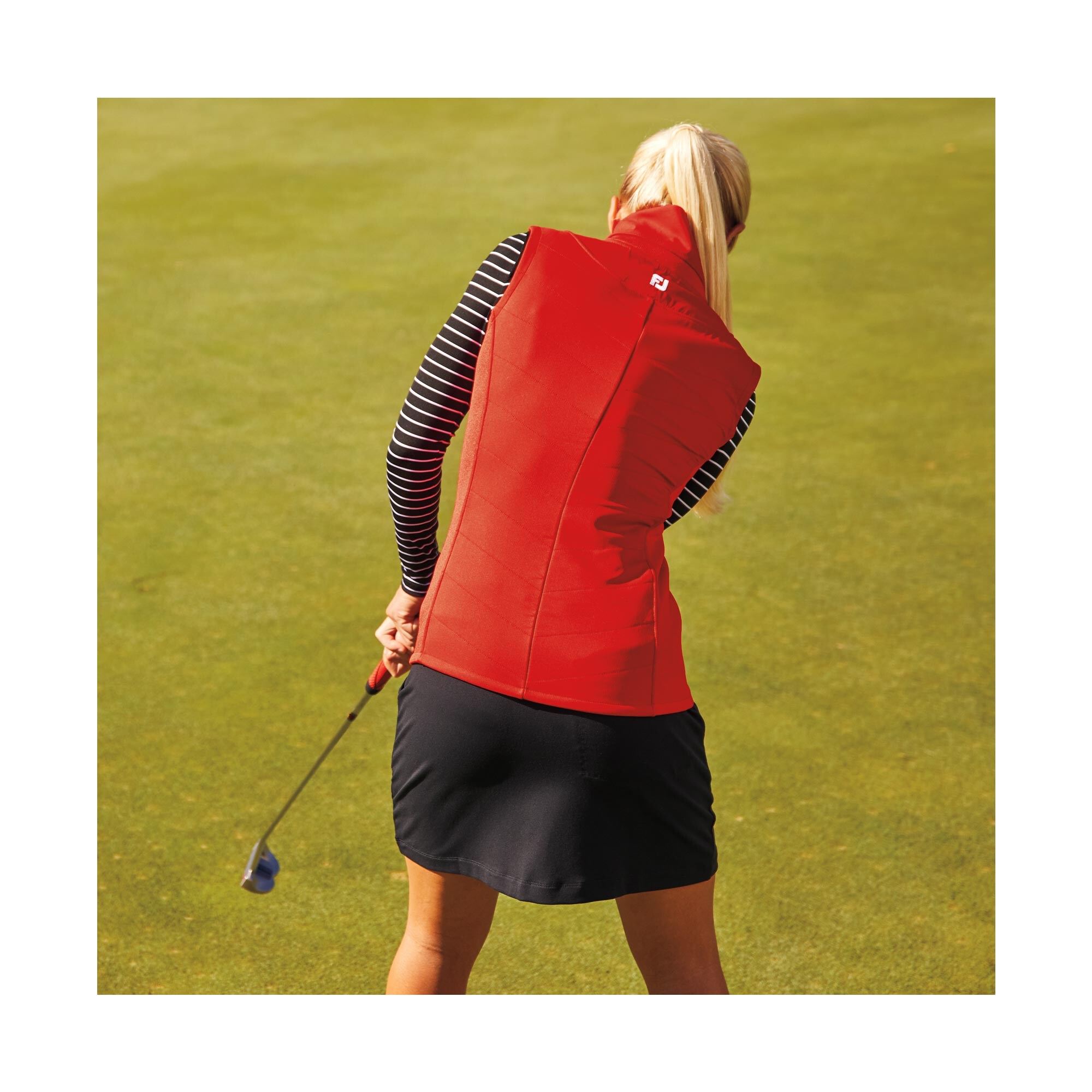 Half-Zip Stripe + Solid Yoke Women